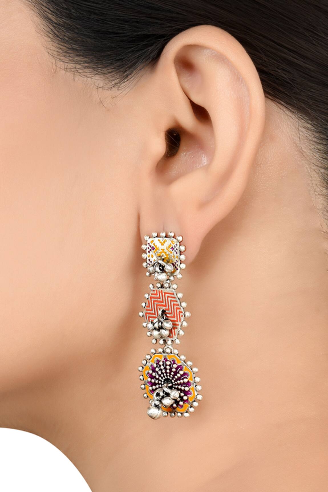 Tribe Amrapali Sejal Ghungroo Tiered Earrings 
