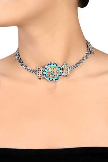 Tribe Amrapali Rangoli Taveez Ghungroo Choker 