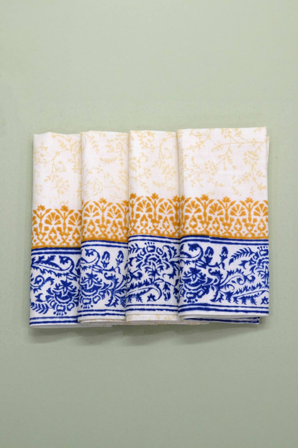 Design Gaatha Mughal Block Print Table Napkin - Set of 8