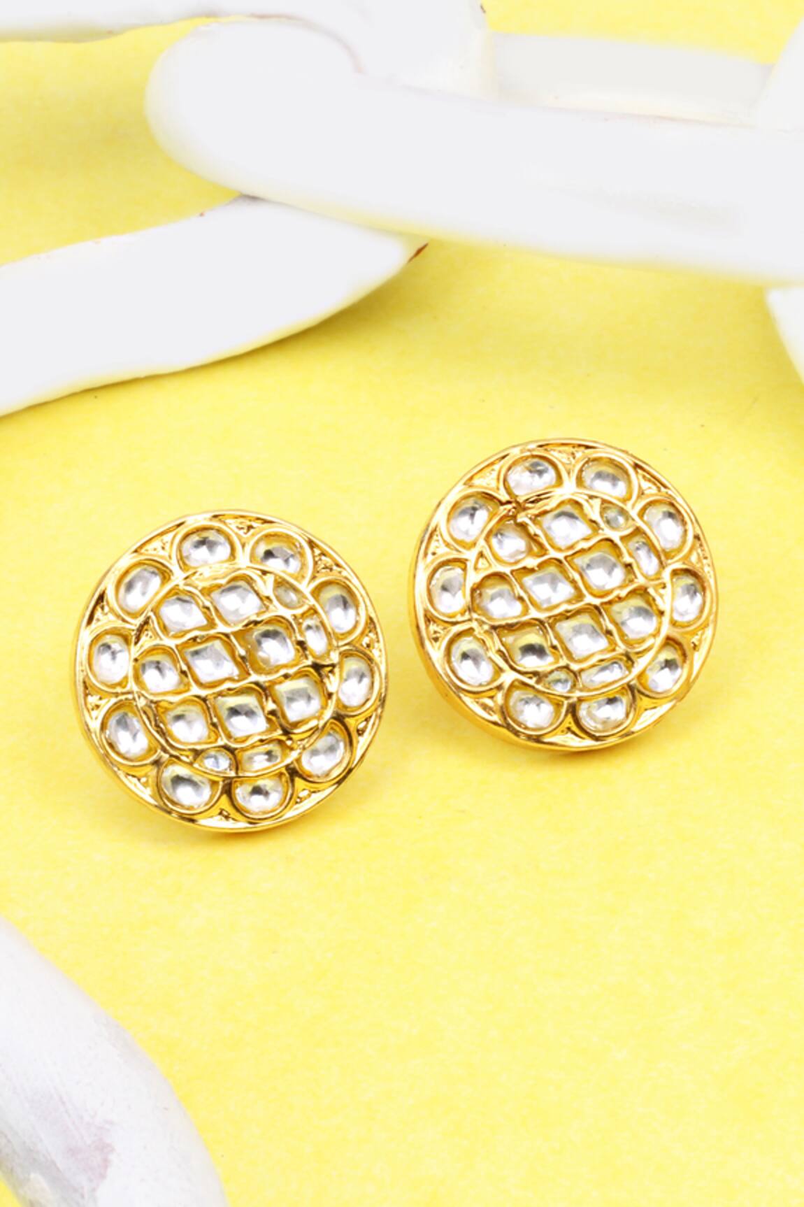 Sangeeta Boochra Kundan Work Stud Earrings
