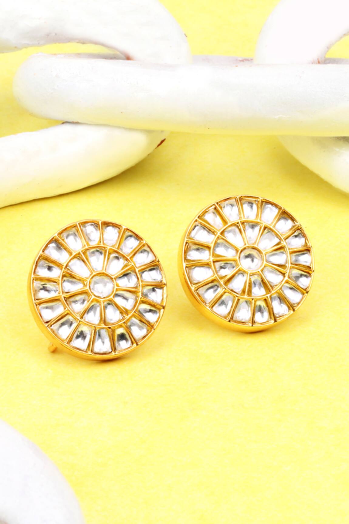 Sangeeta Boochra Silver Round Stud Earrings