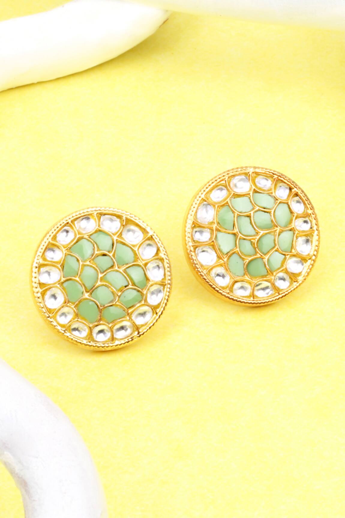 Sangeeta Boochra Silver Stone Studded Stud Earrings