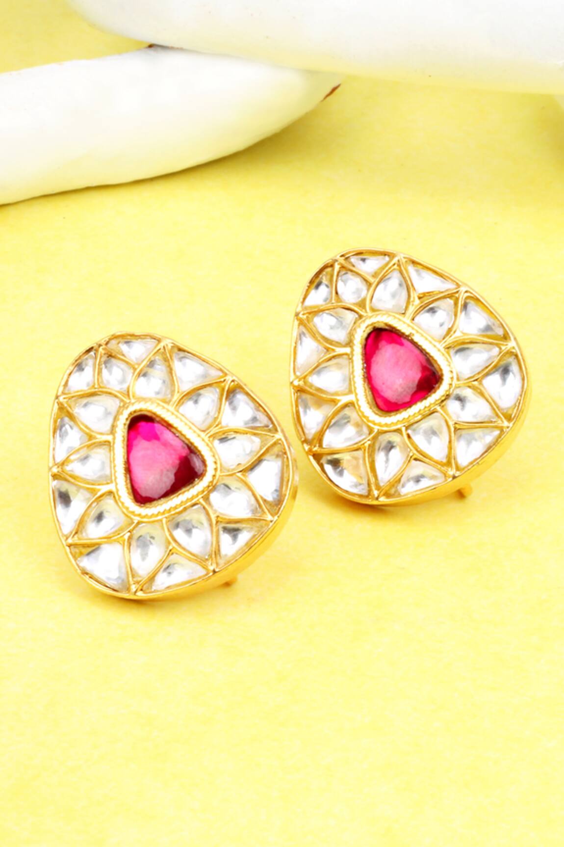 Sangeeta Boochra Handcrafted Kundan Embellished Earrings