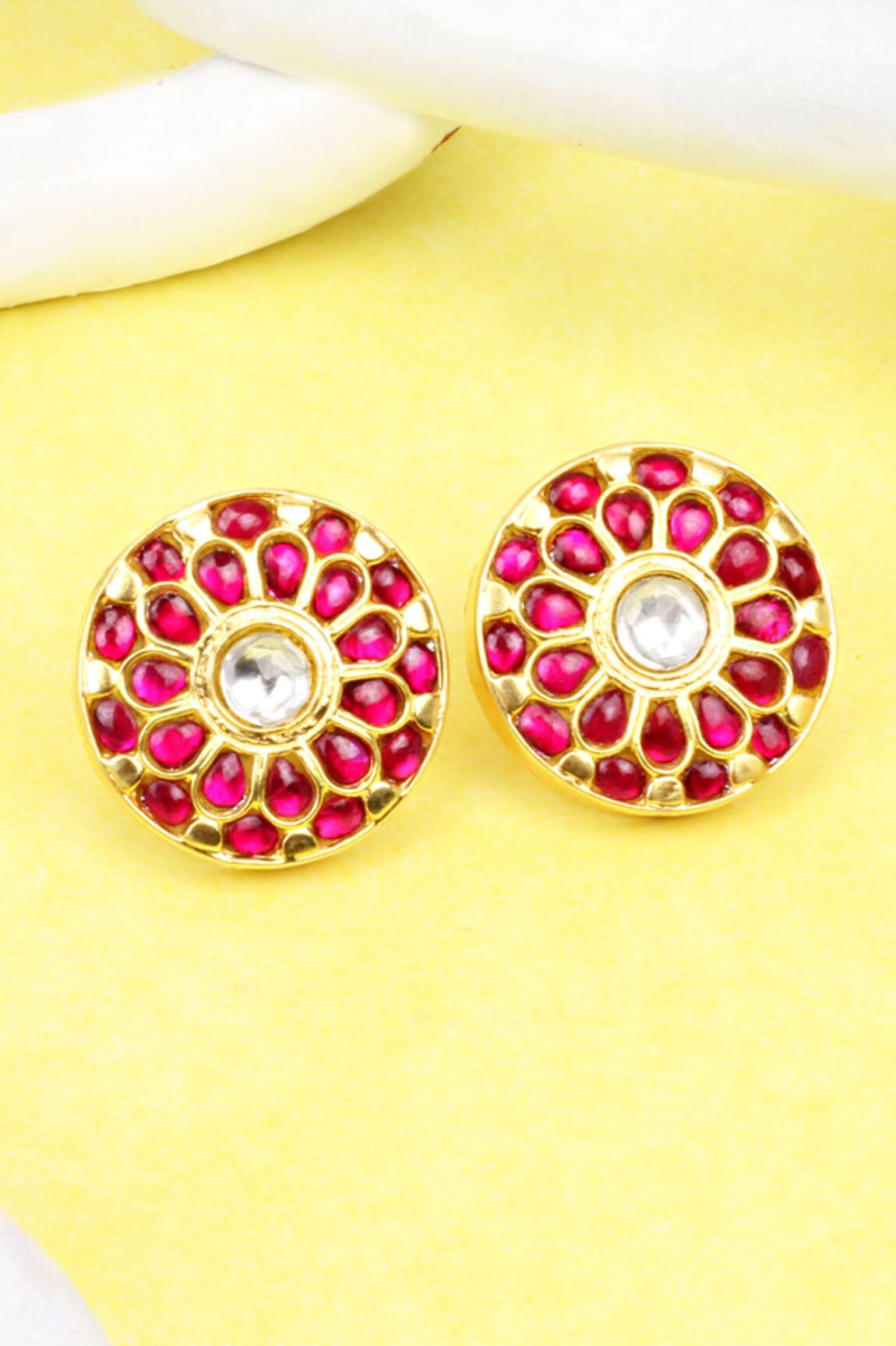 Sangeeta Boochra Floral Kundan Embellished Earrings
