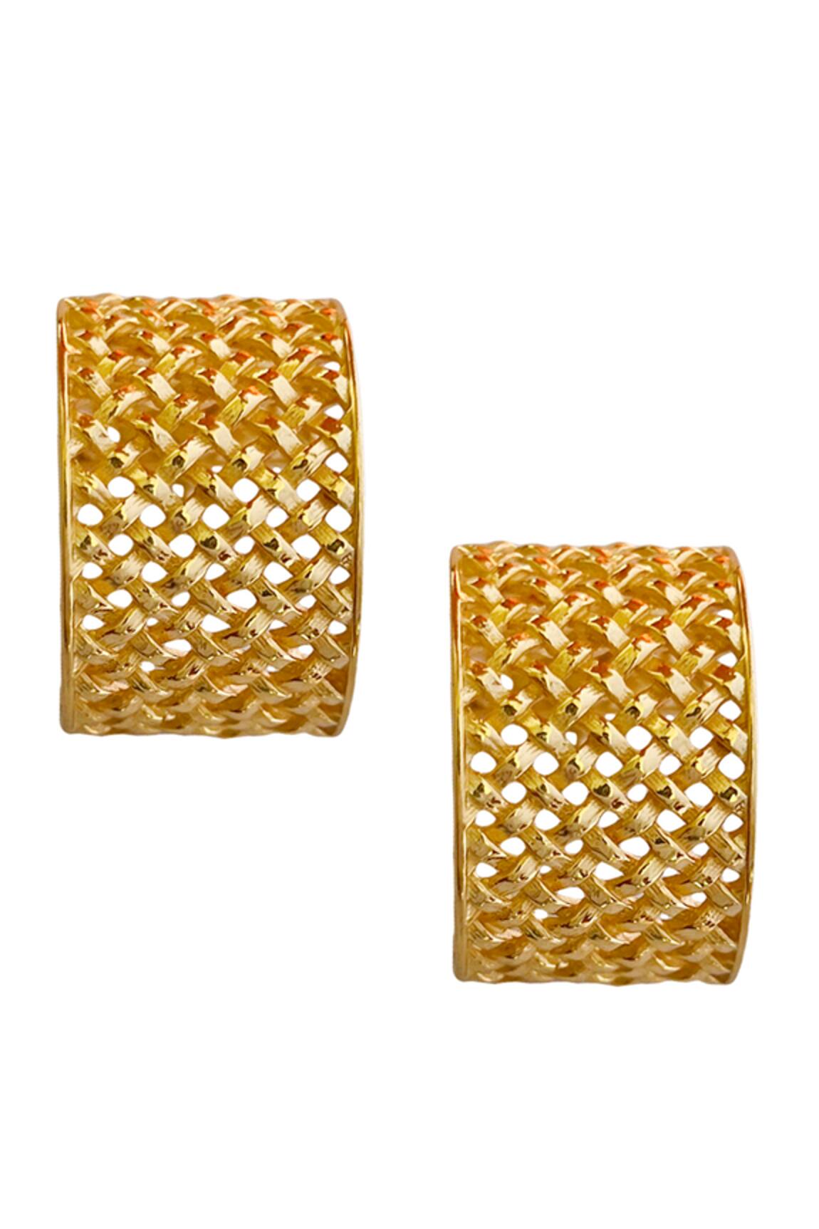 Radhika Agrawal Jewels Jali Textured Hoops