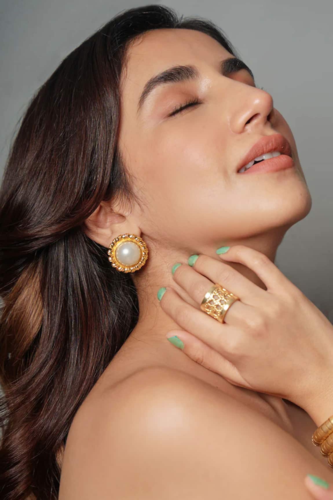 Radhika Agrawal Jewels Twisted Faux Pearl Studs