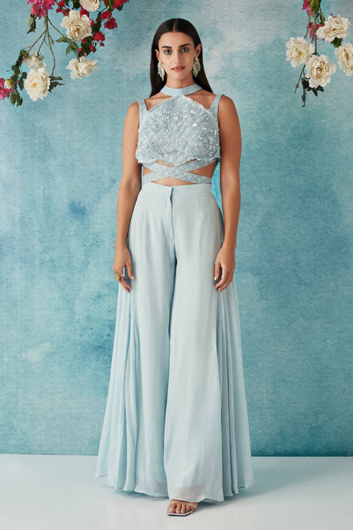 Siyona By Ankurita Embroidered Blouse & Pant Set