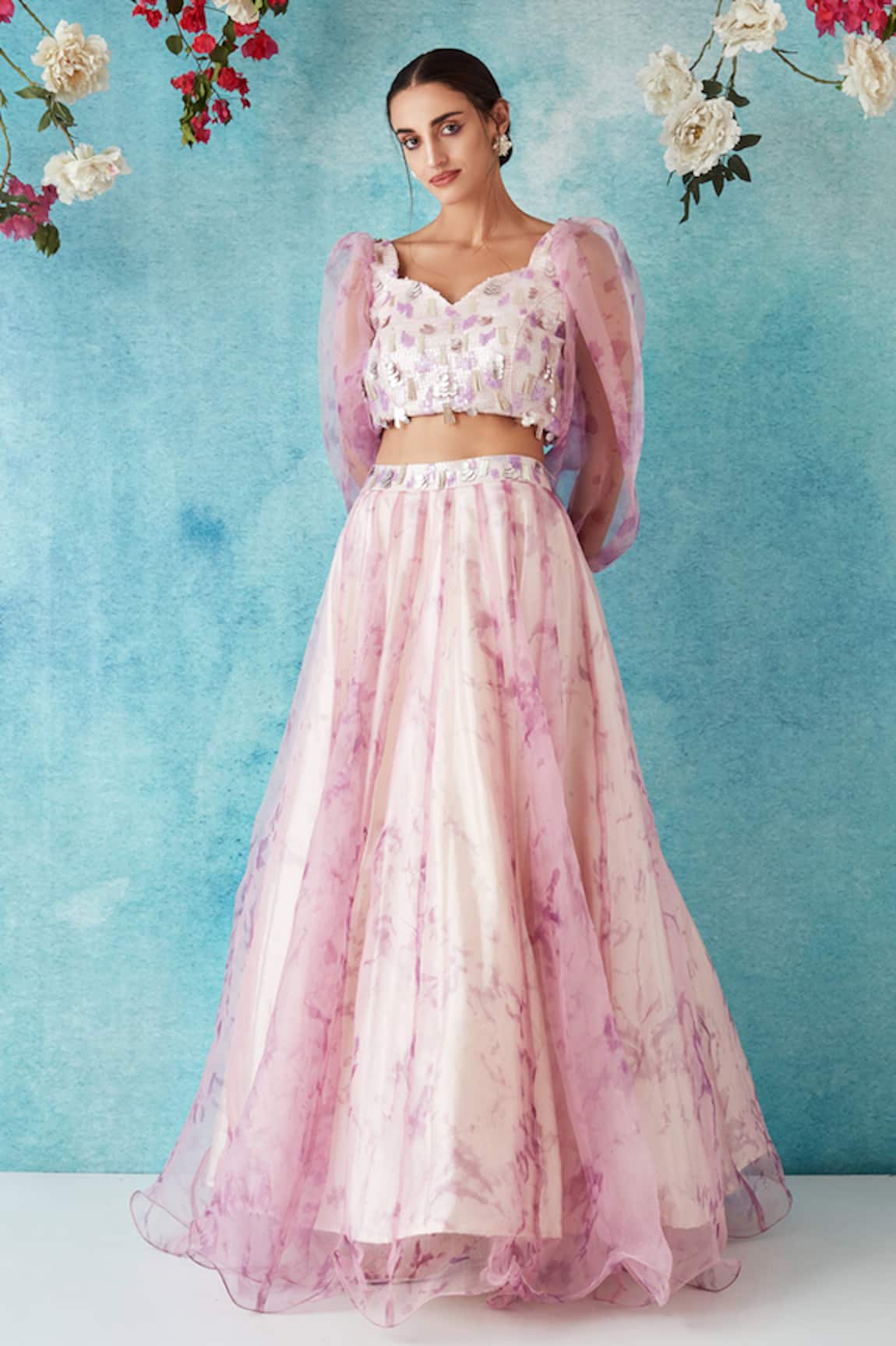 Siyona By Ankurita Organza Lehenga & Embellished Blouse Set