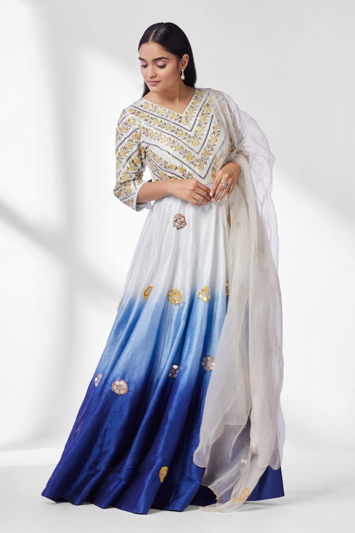 Siyona by Ankurita Floral Embroidered Anarkali With Dupatta