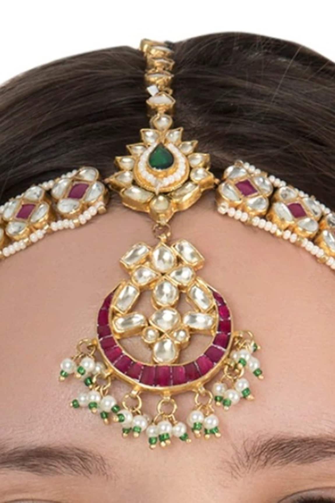 Riana Jewellery Floral Stone Mathapatti 