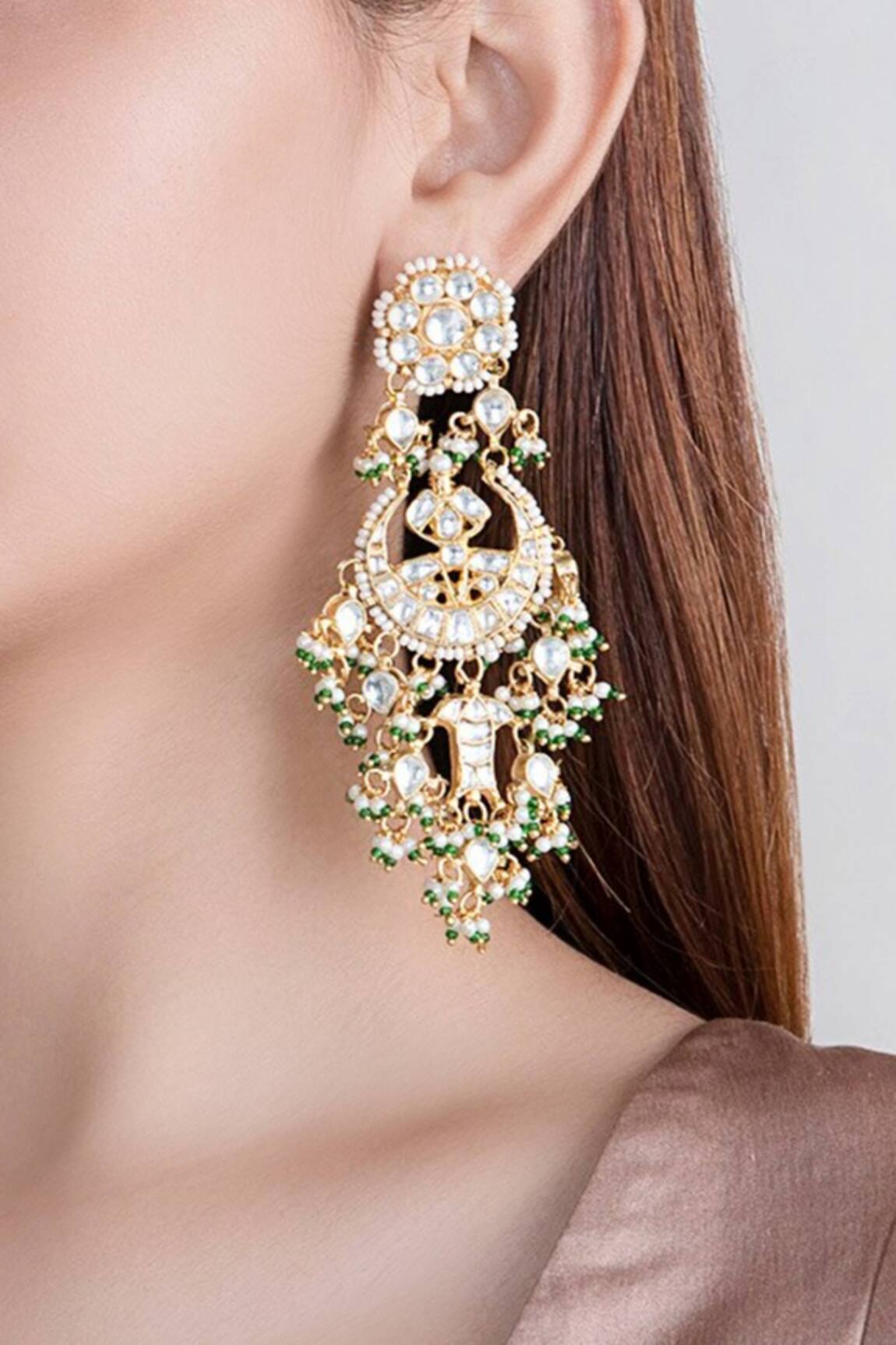 Riana Jewellery Floral Bead Drop Chandbalis 