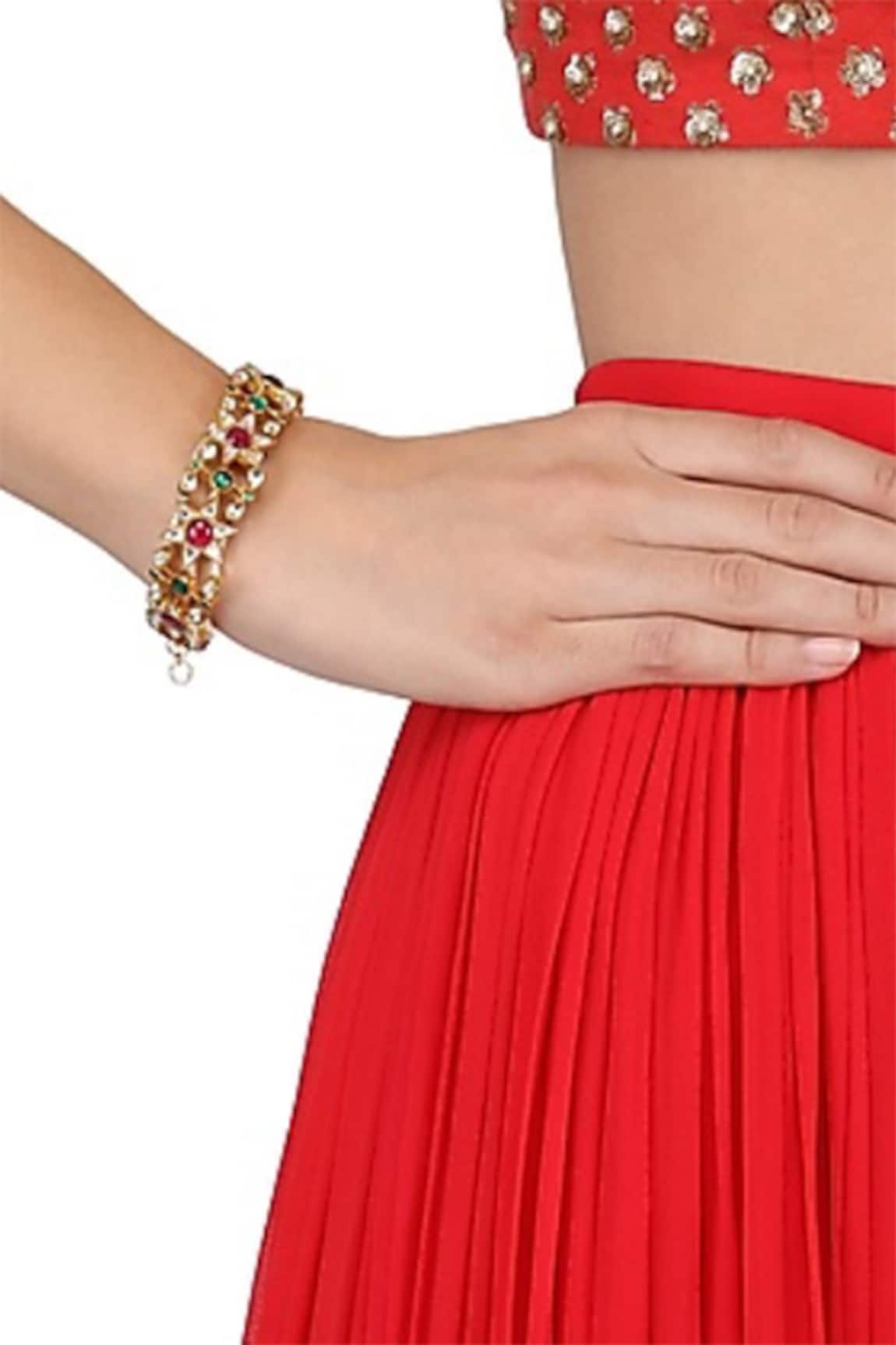 Riana Jewellery Floral Stone Bracelet 