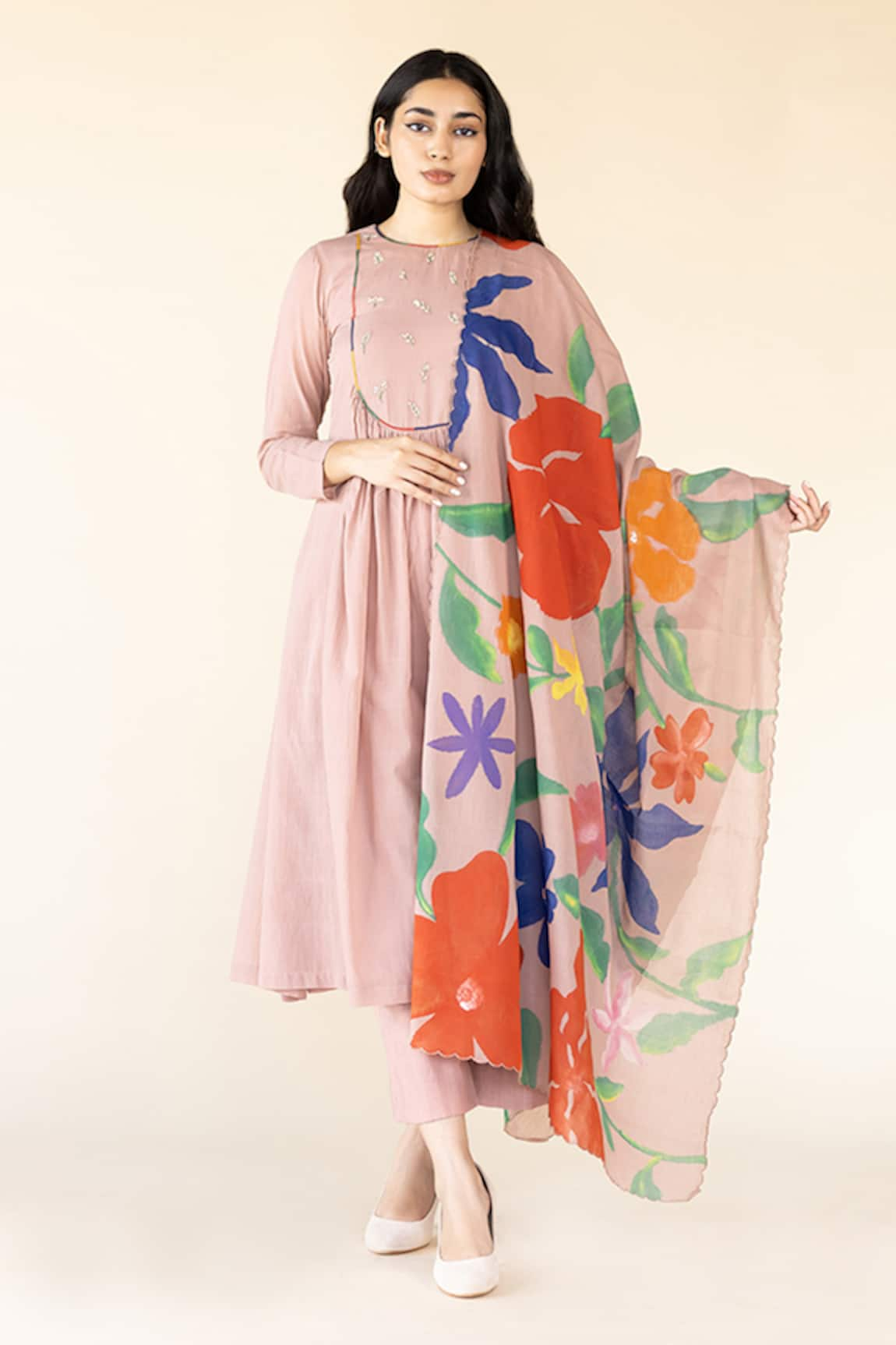 Purvi Doshi Floral Hand Painted Dupatta