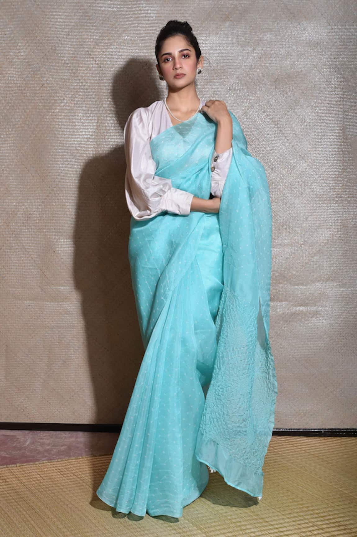 Naina Jain Bandhani Pattern Organza Saree