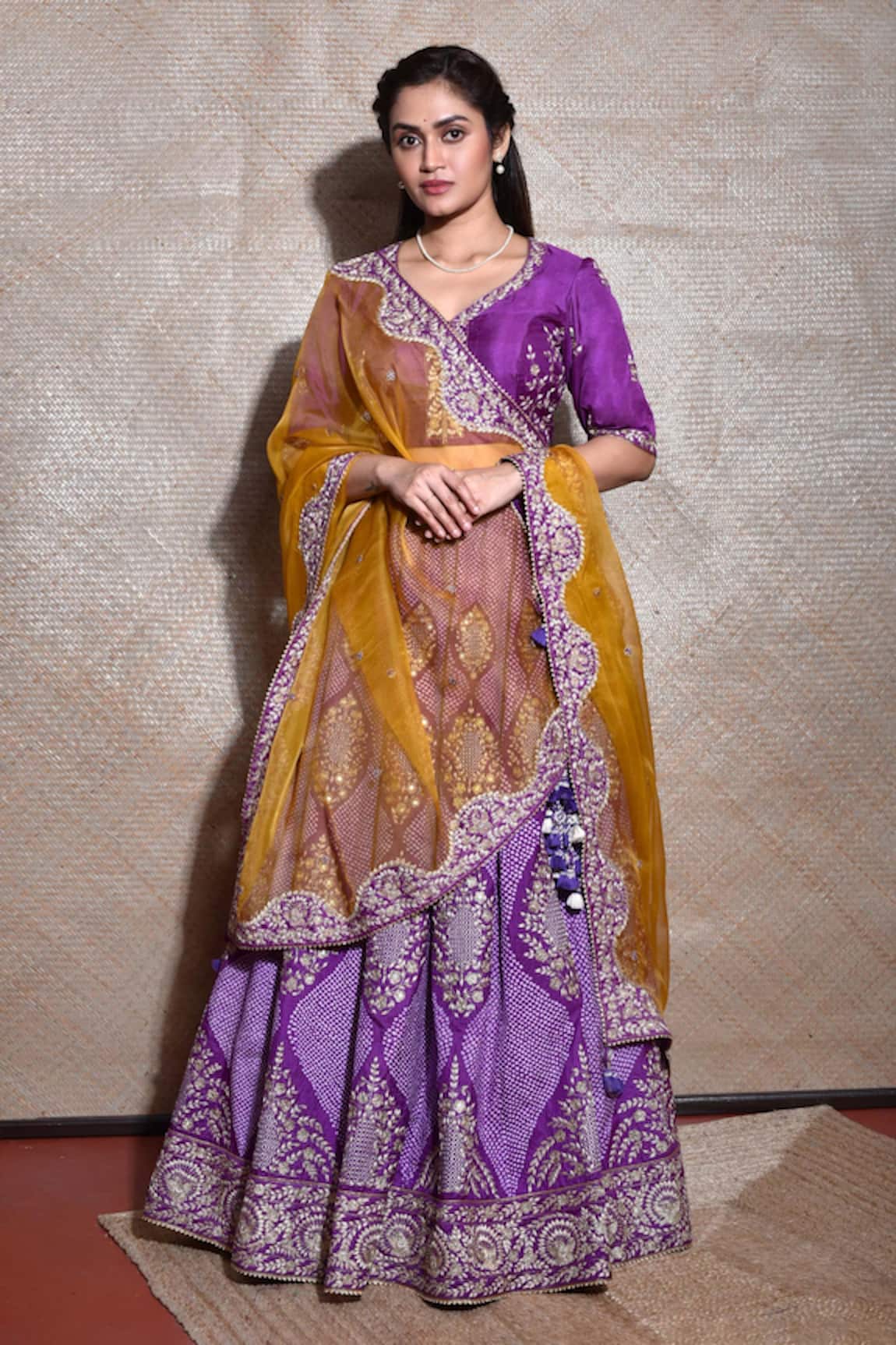 Naina Jain Silk Aari Embroidered Bridal Lehenga Set