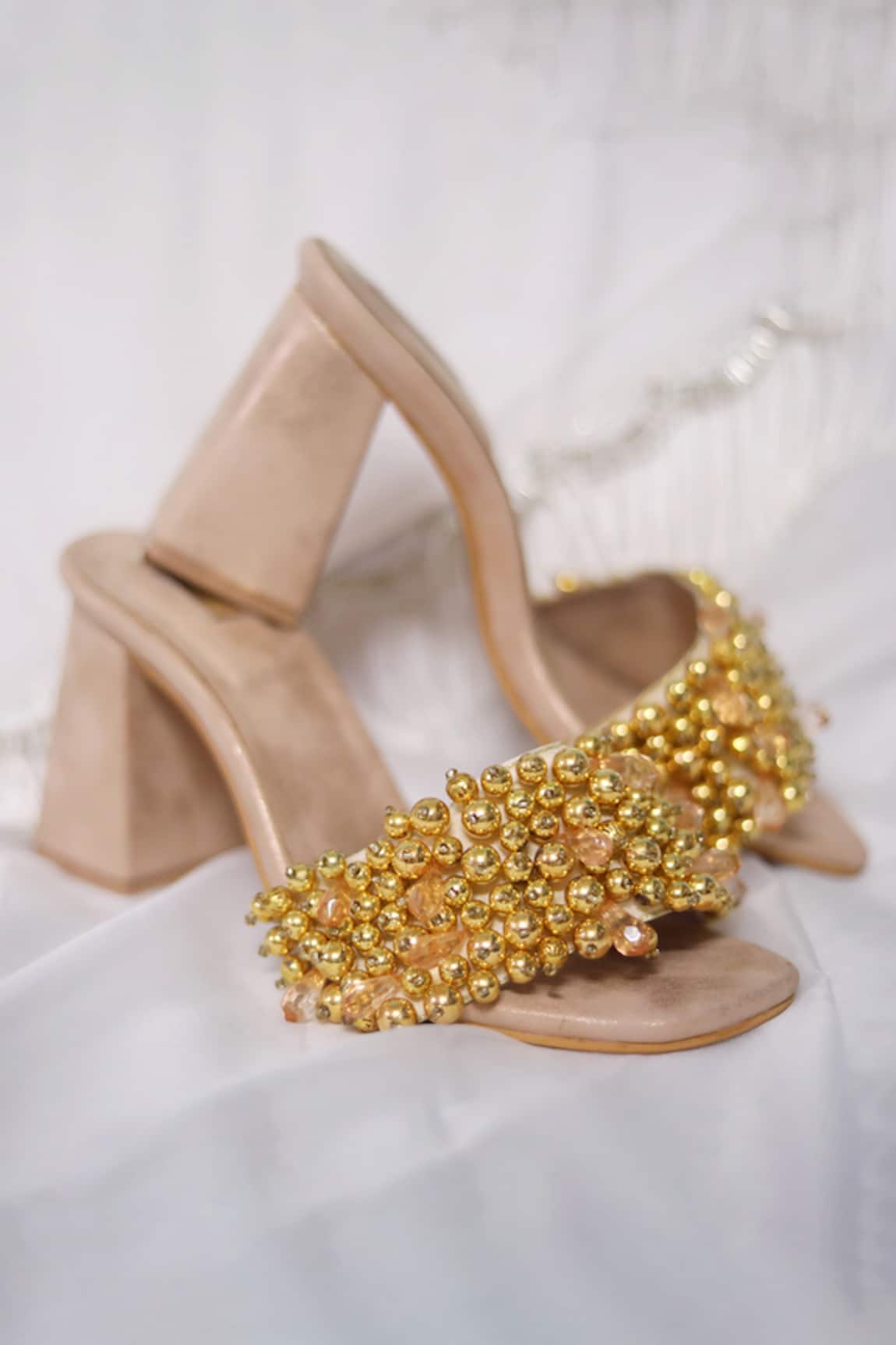 Foot Fuel Dilbar Embellished Block Heels 