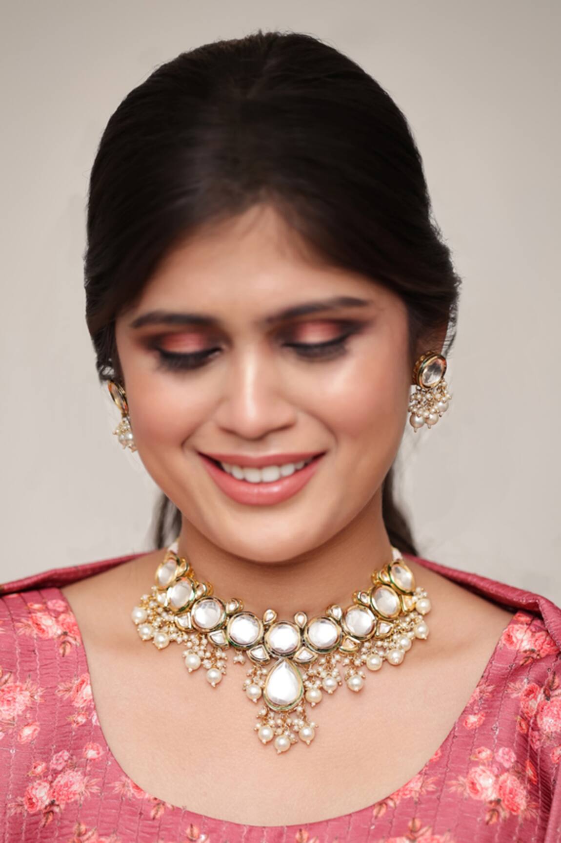 Ishhaara Kundan Stone Embellished Necklace Set