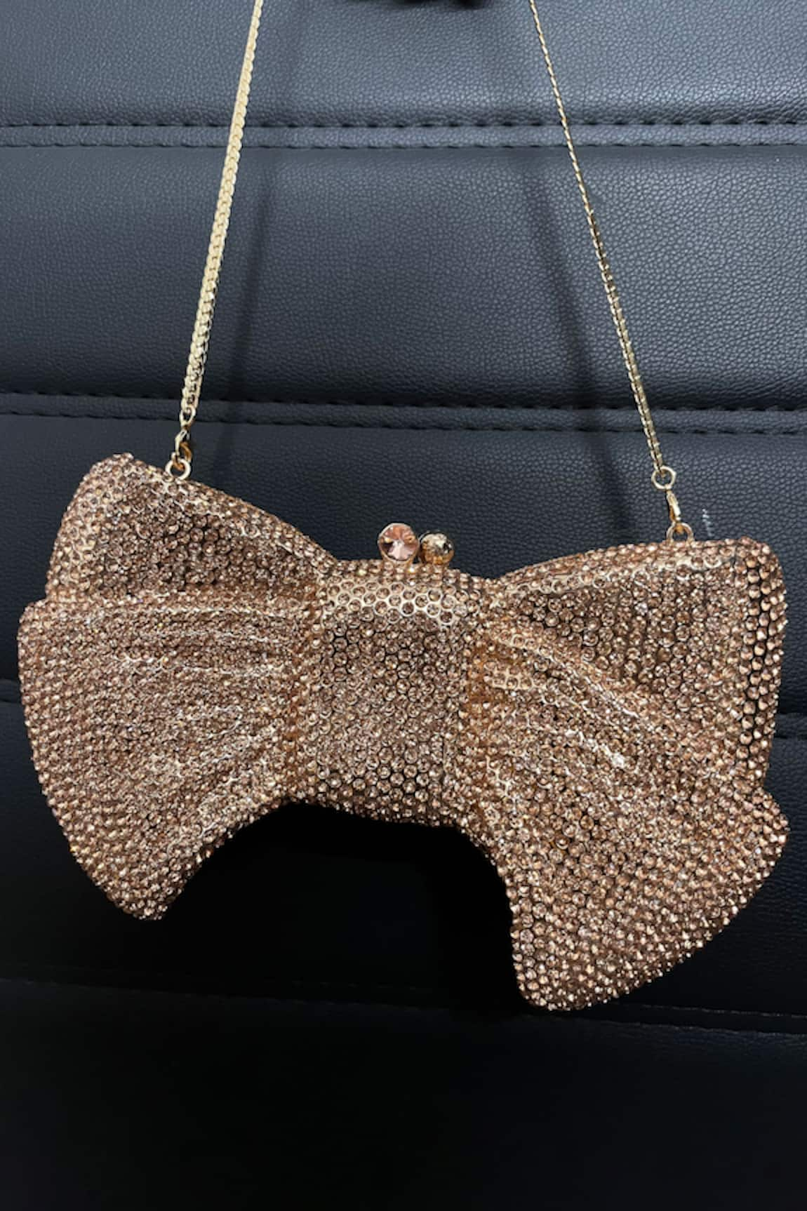 House of Bling Crystal Studded Bow Shaped Clutch