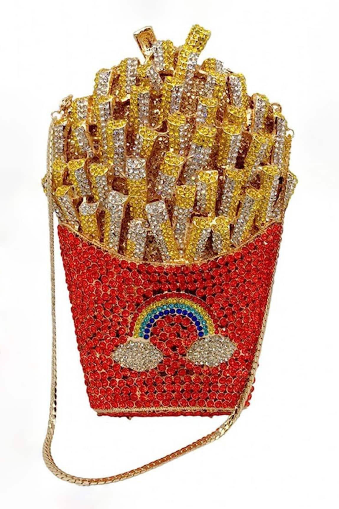 House of Bling Crystal Studded Fries Shaped Clutch