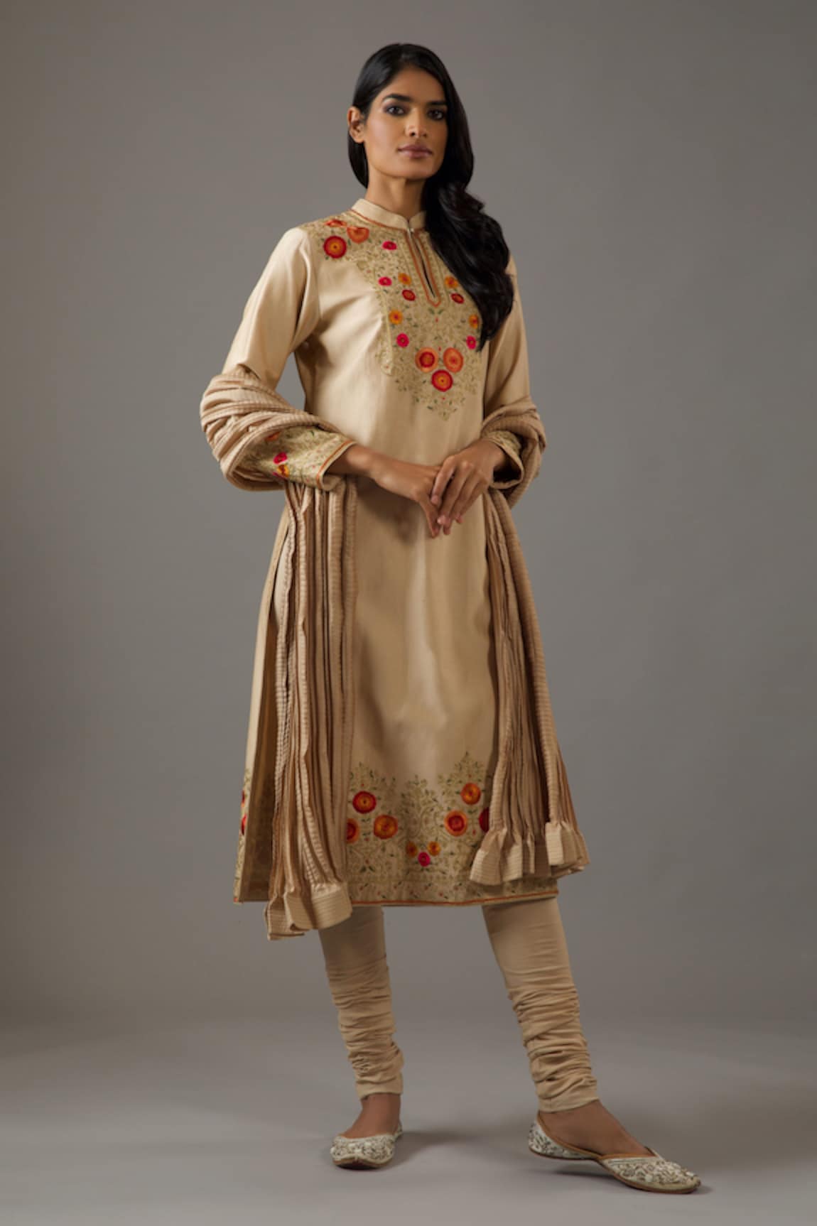 Balance by Rohit Bal Hand Embroidered Chanderi Silk Kurta Set