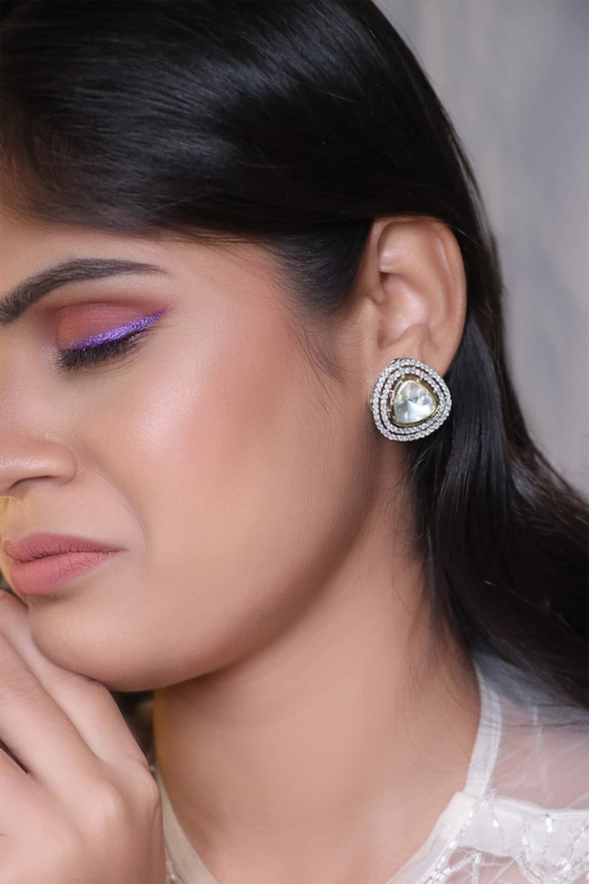 Ishhaara Stone Embellished Stud Earrings