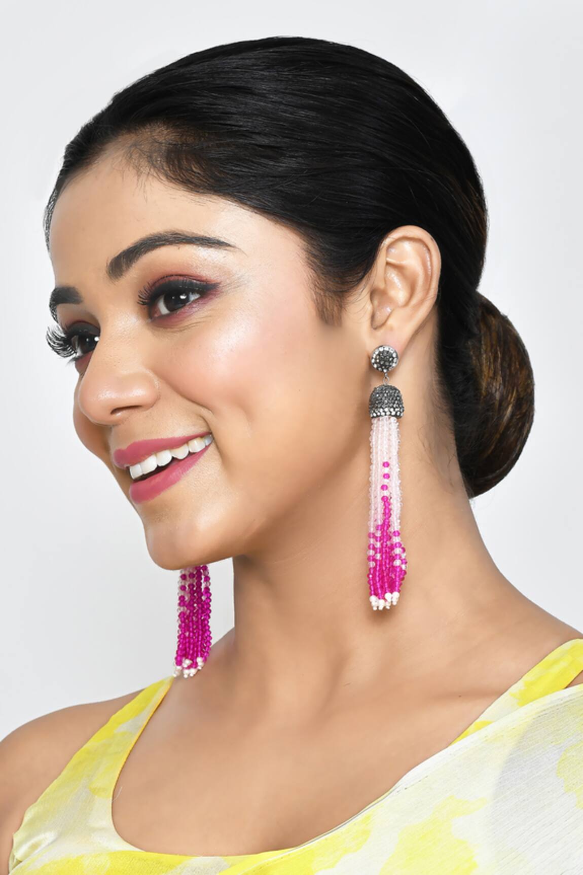 Desi Bijouu Crystal Beads Embellished Dangler Earrings