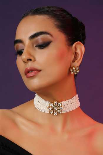 Swabhimann Floral Embellished Choker Set 