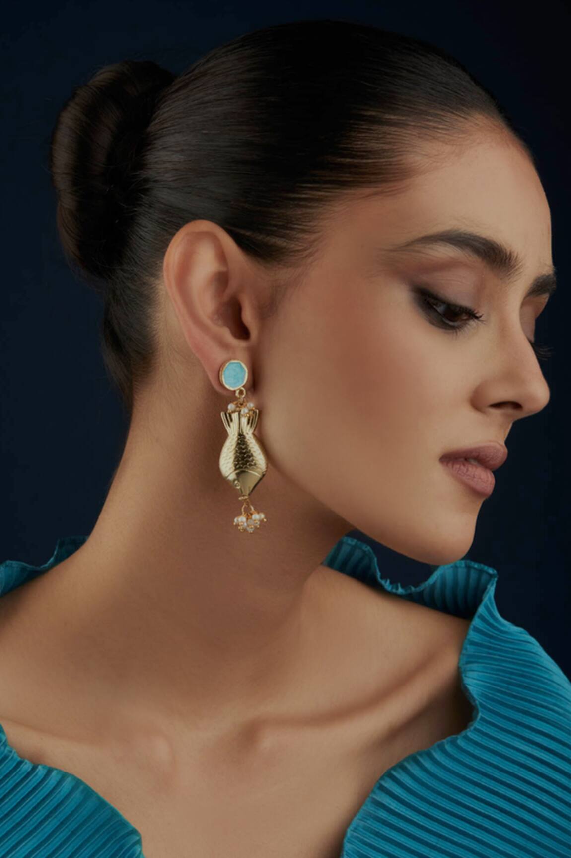 House Of Tuhina Fish Enamelled Earrings