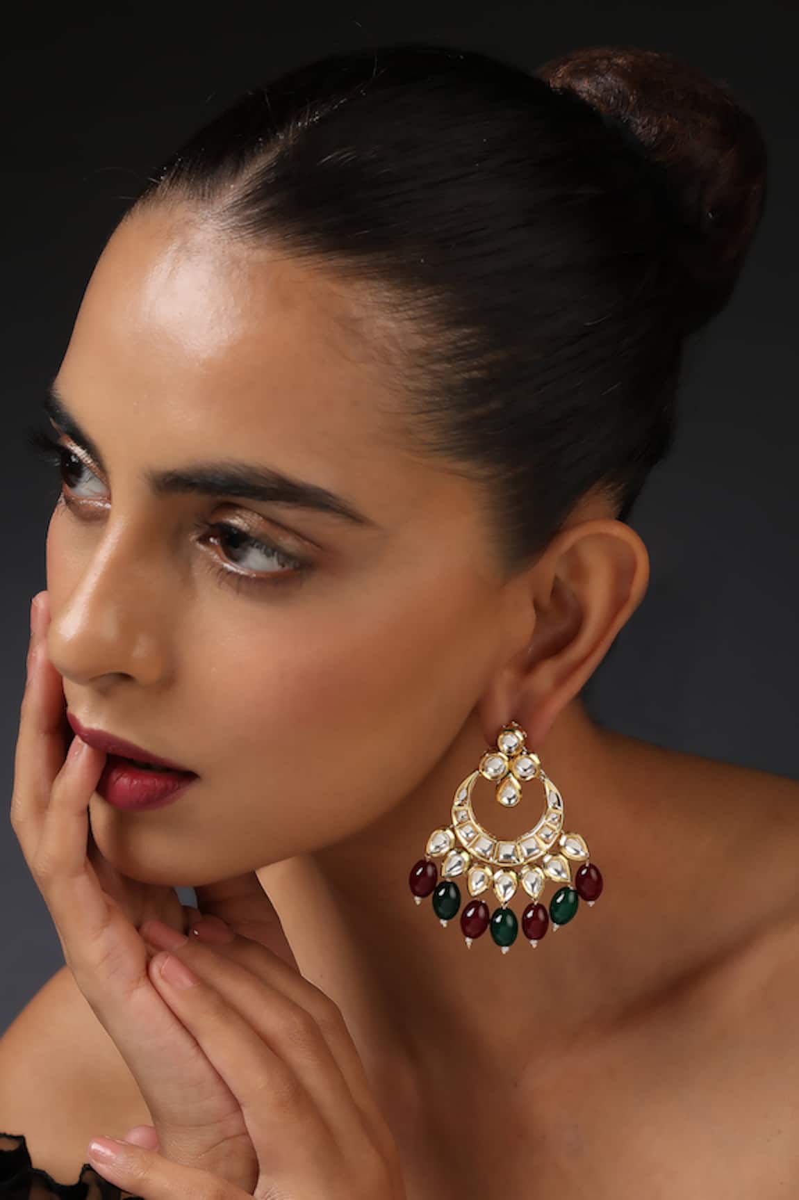 Swabhimann Drop Bead Embellished Chandbalis 