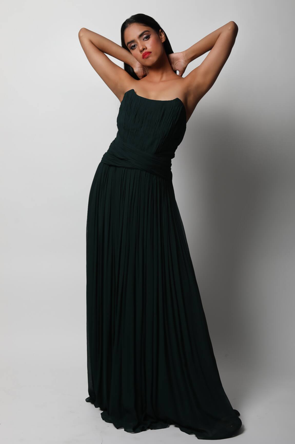 Swatee Singh Corset Criss Cross Draped Gown