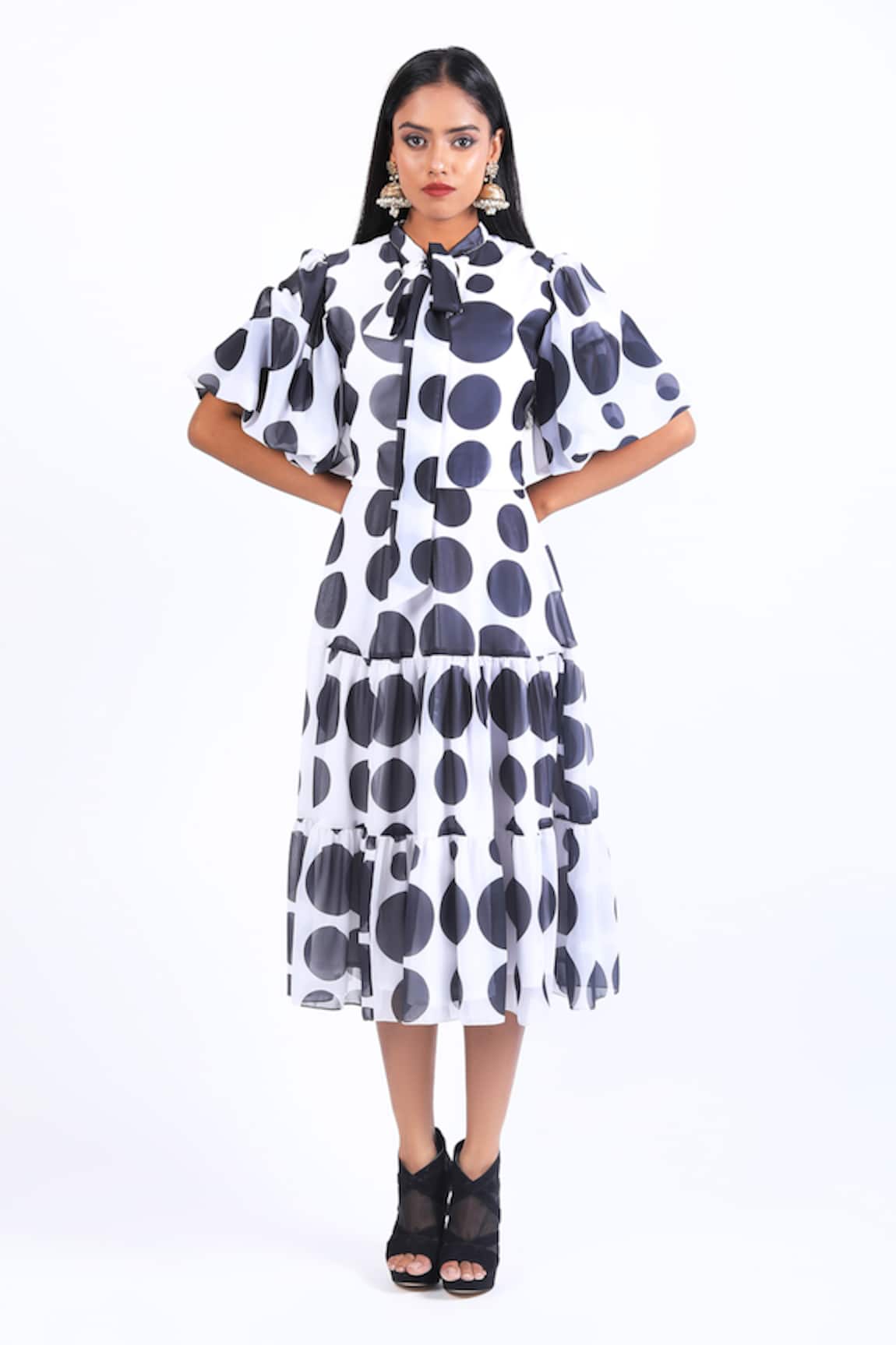 Swatee Singh Polka Dot Print Dress