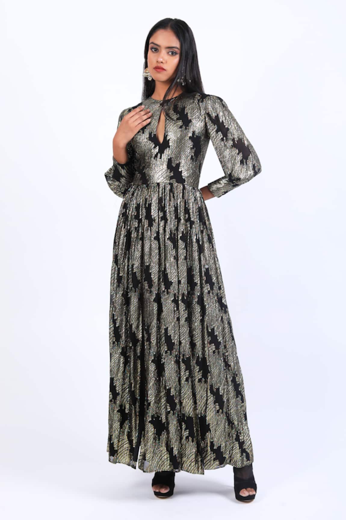 Swatee Singh Sequins Embroidered Dress