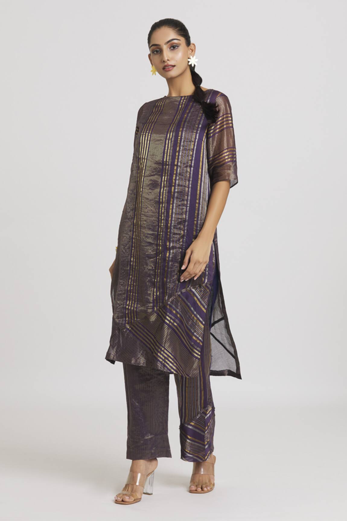 Urvashi Kaur Stripe Woven Pant 