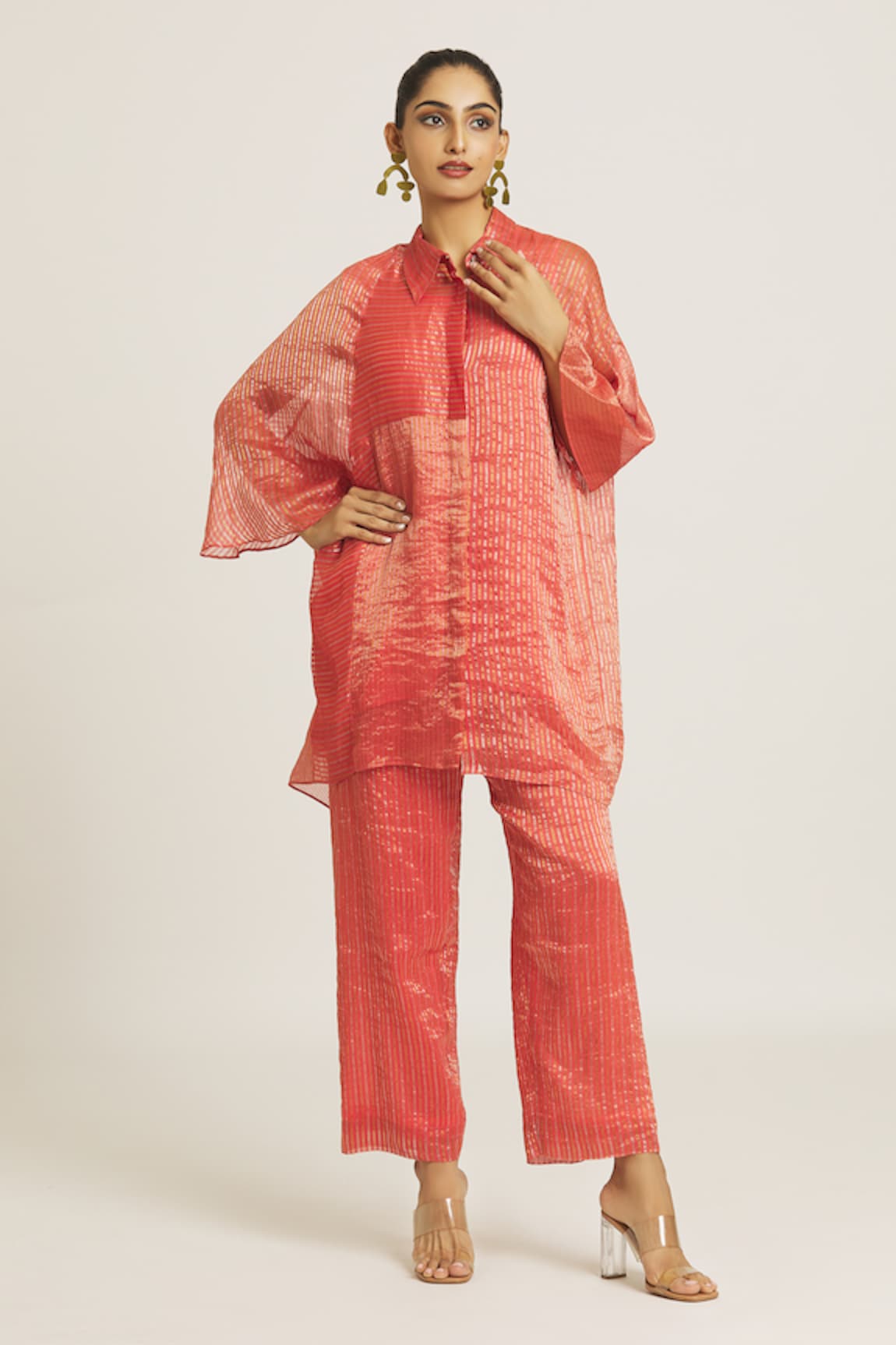 Urvashi Kaur Stripe Woven Shirt