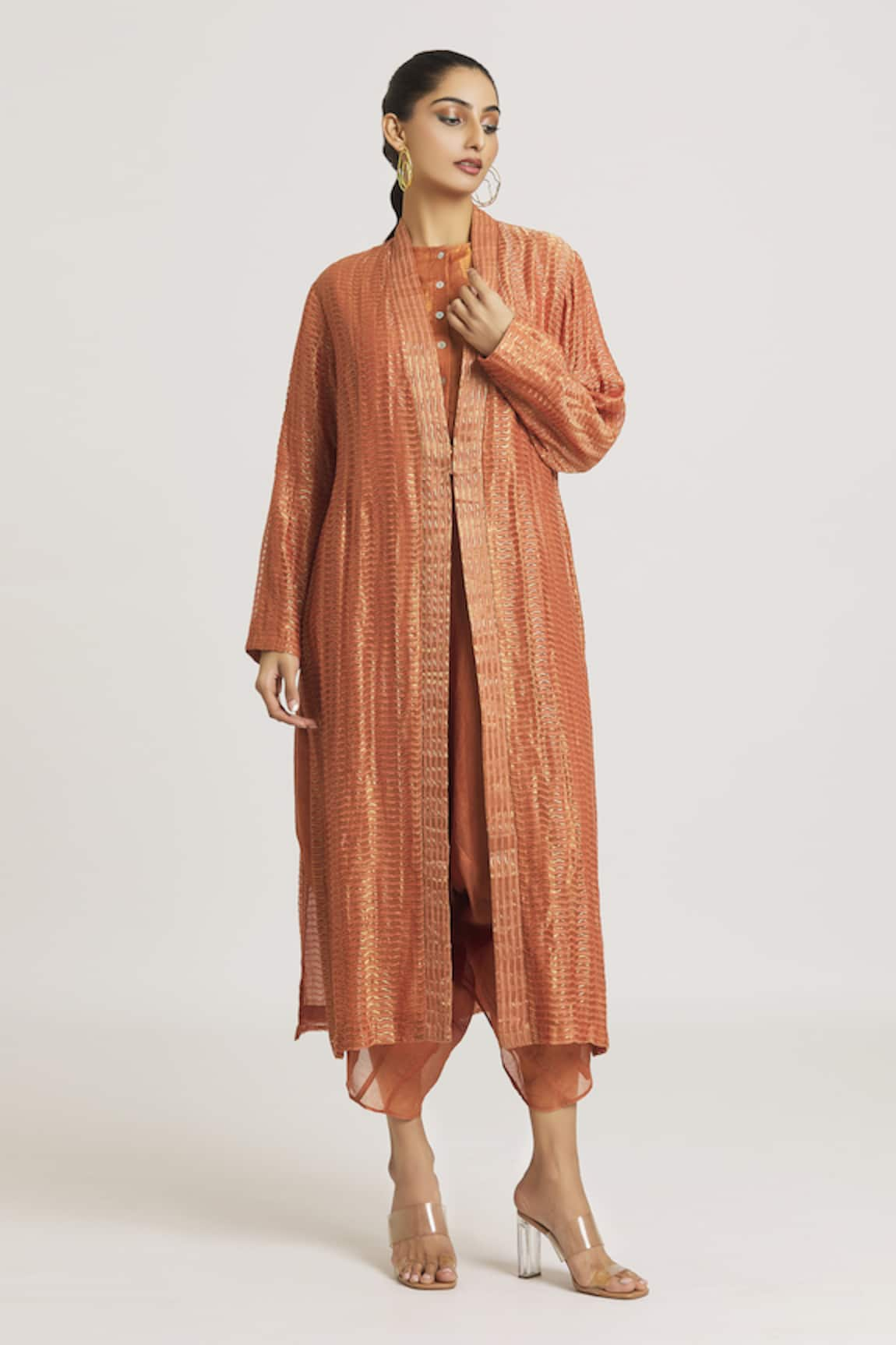 Urvashi Kaur Chanderi Silk Textured Jacket