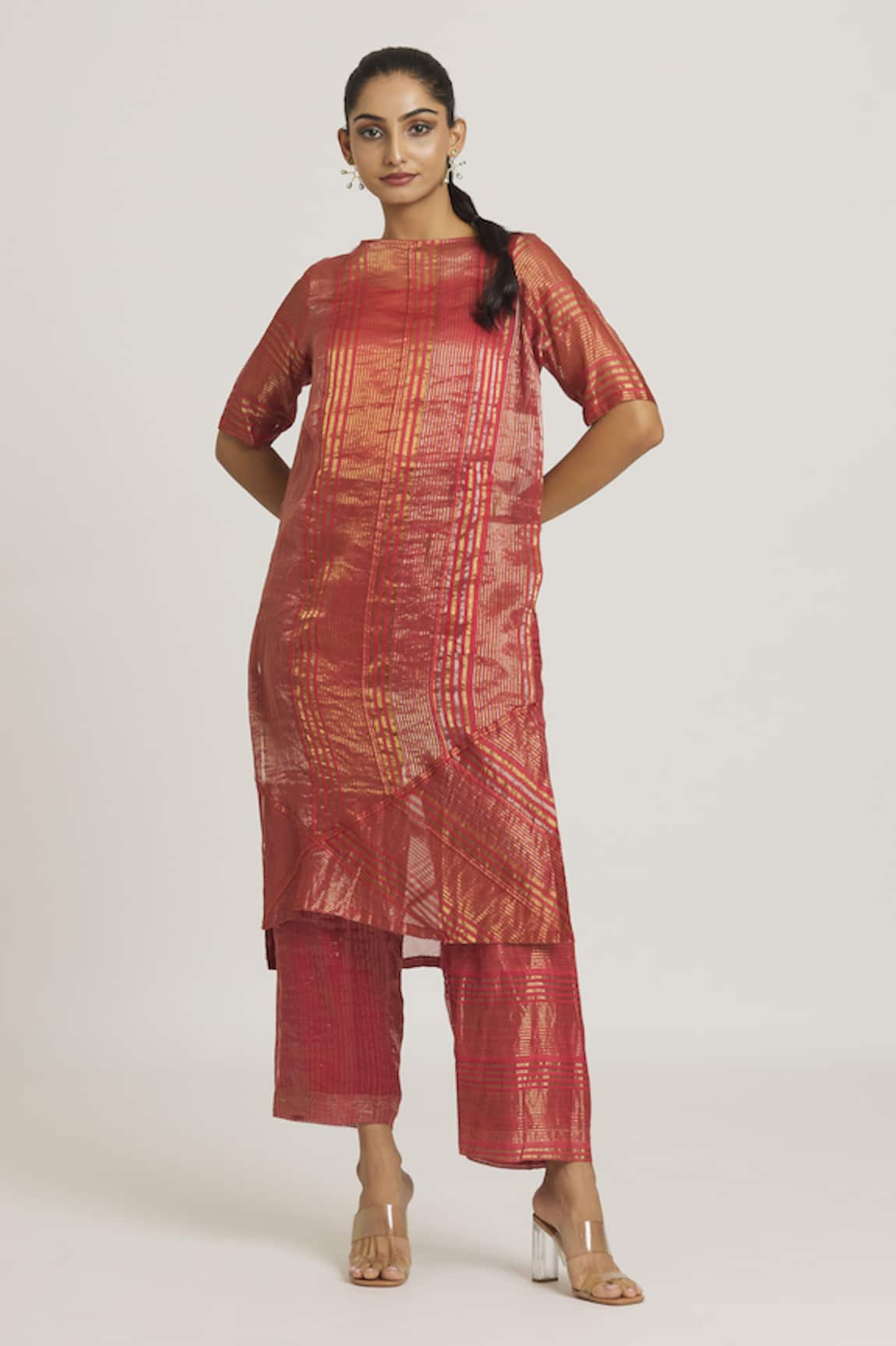 Urvashi Kaur Stripe Woven Tunic