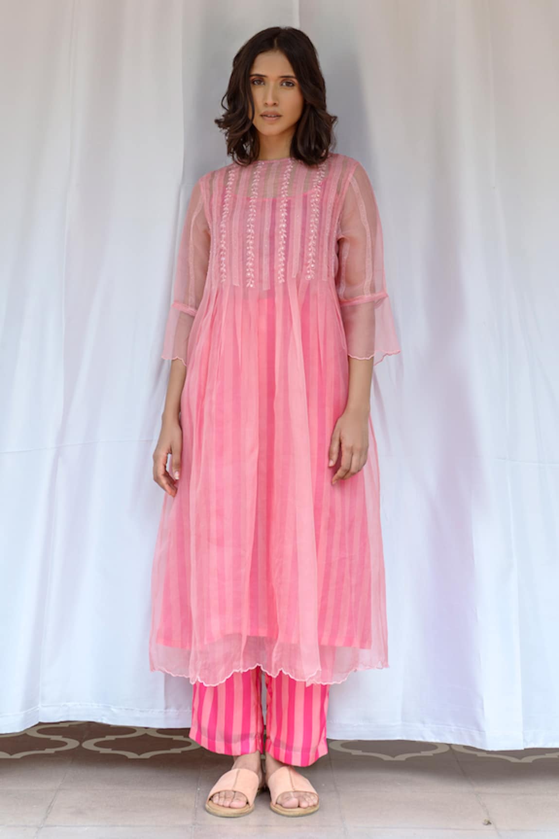 Ayaka Thread Hand Embroidered Dress With Inner