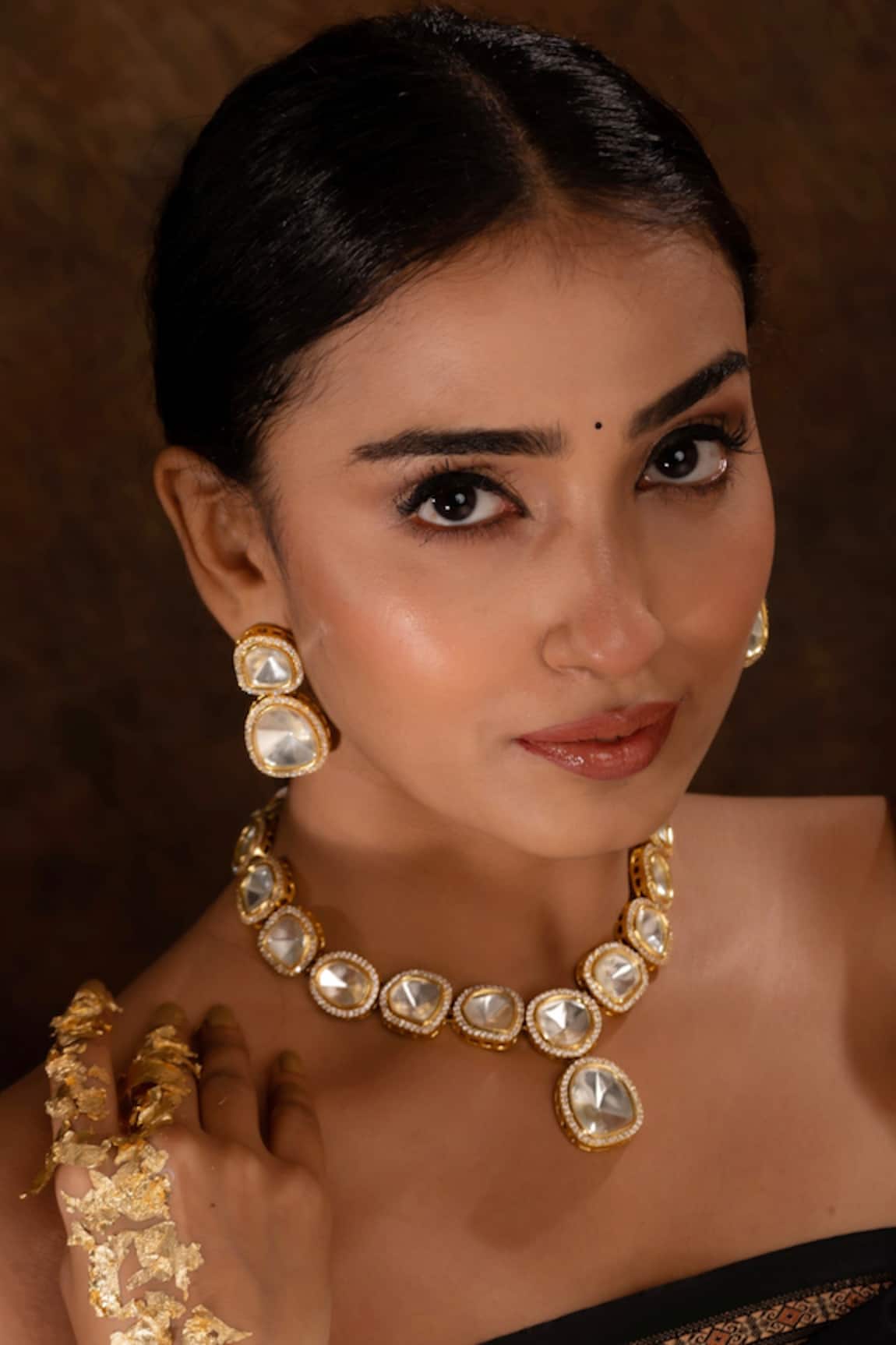 Ishhaara Polki Embellished Necklace Set 