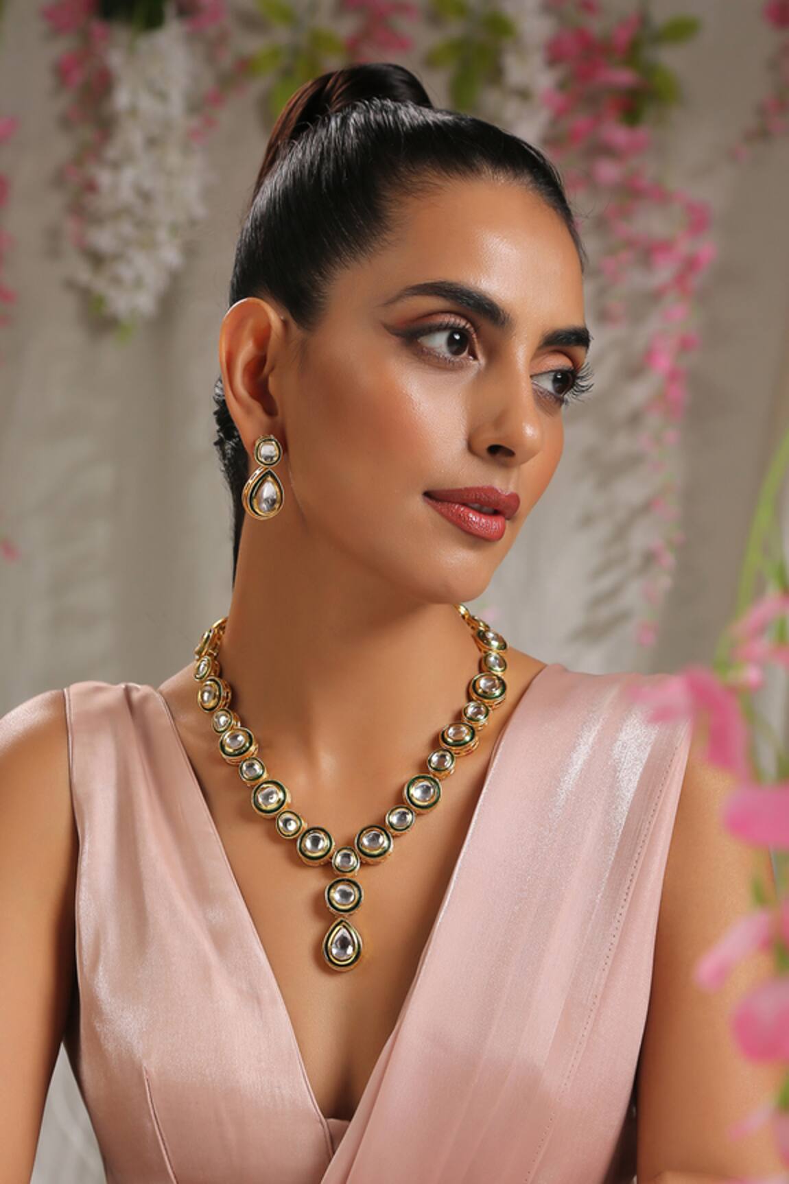Paisley Pop Kundan Necklace Jewellery Set 