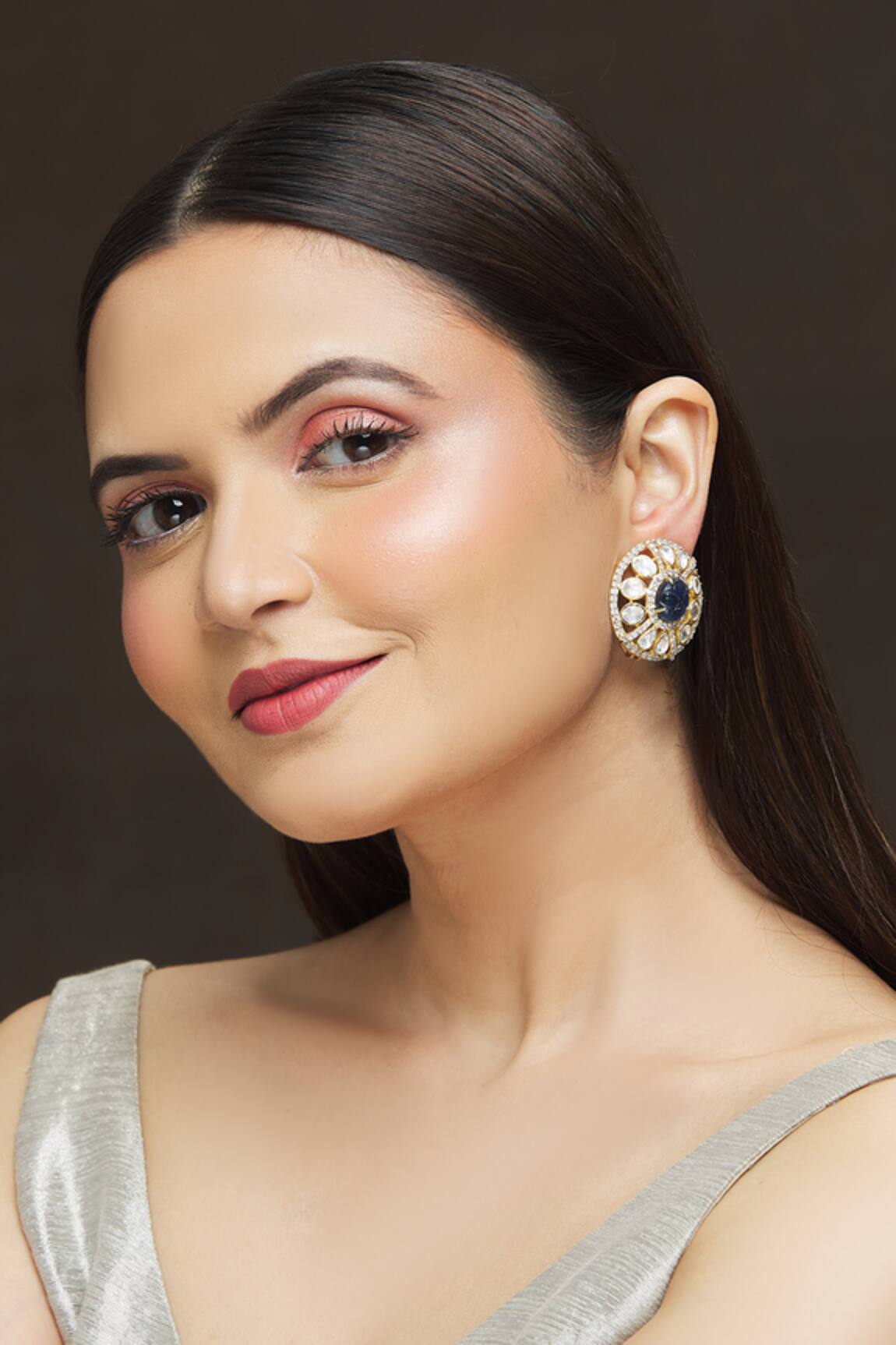 Ivorine Polki Embellished Studs