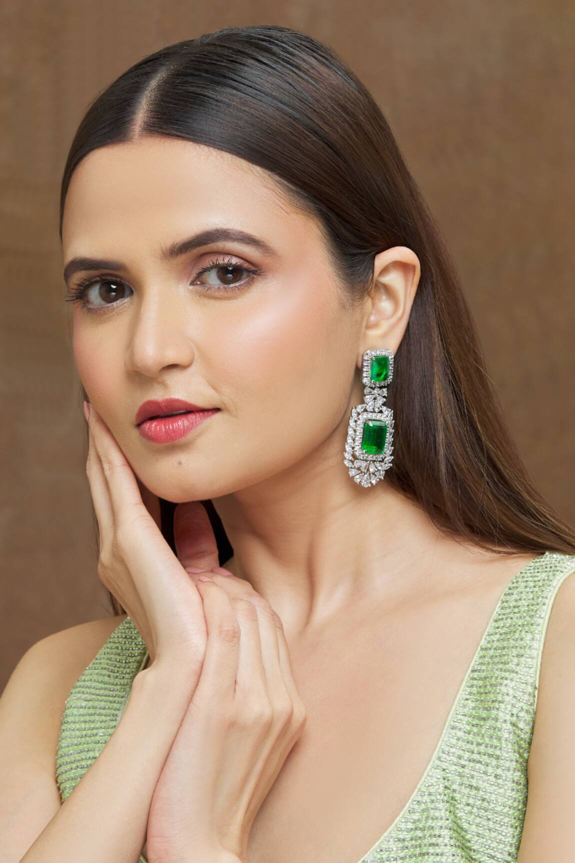 Saga Jewels Emerald Doublet Earrings 