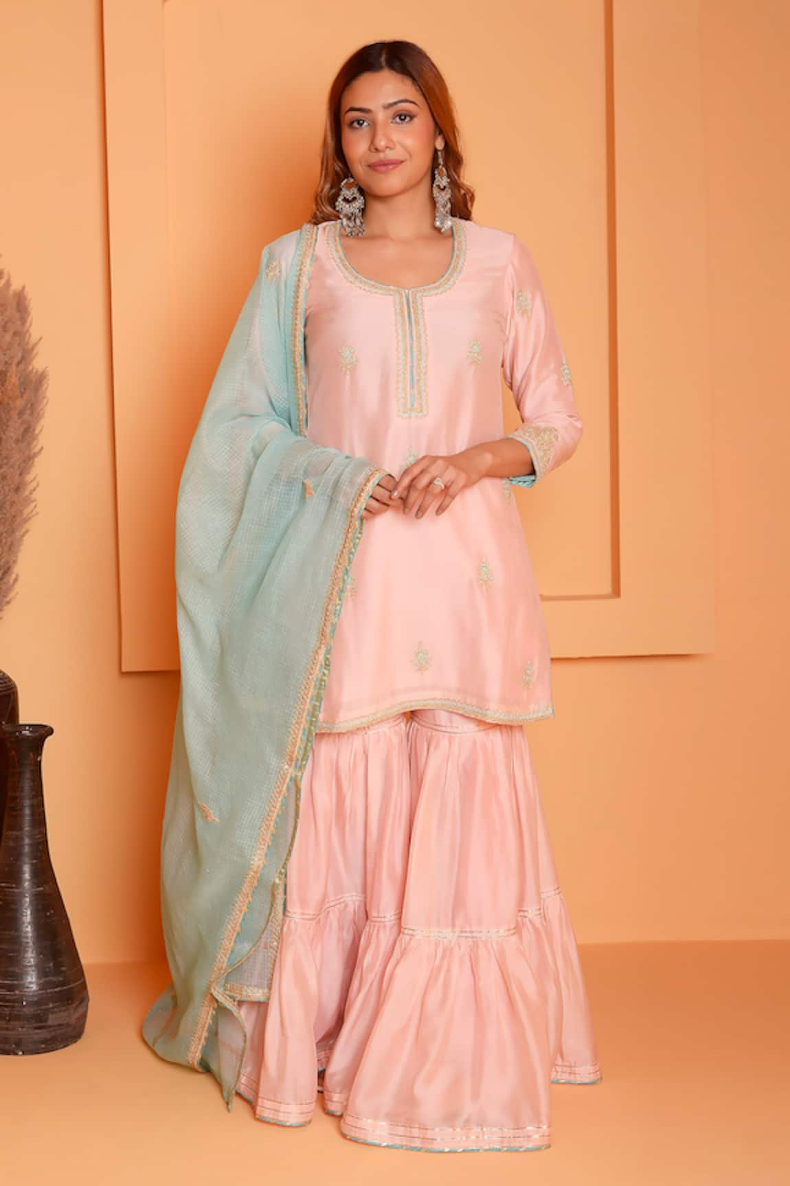 Abbaran Dori Embroidered Kurta Gharara Set