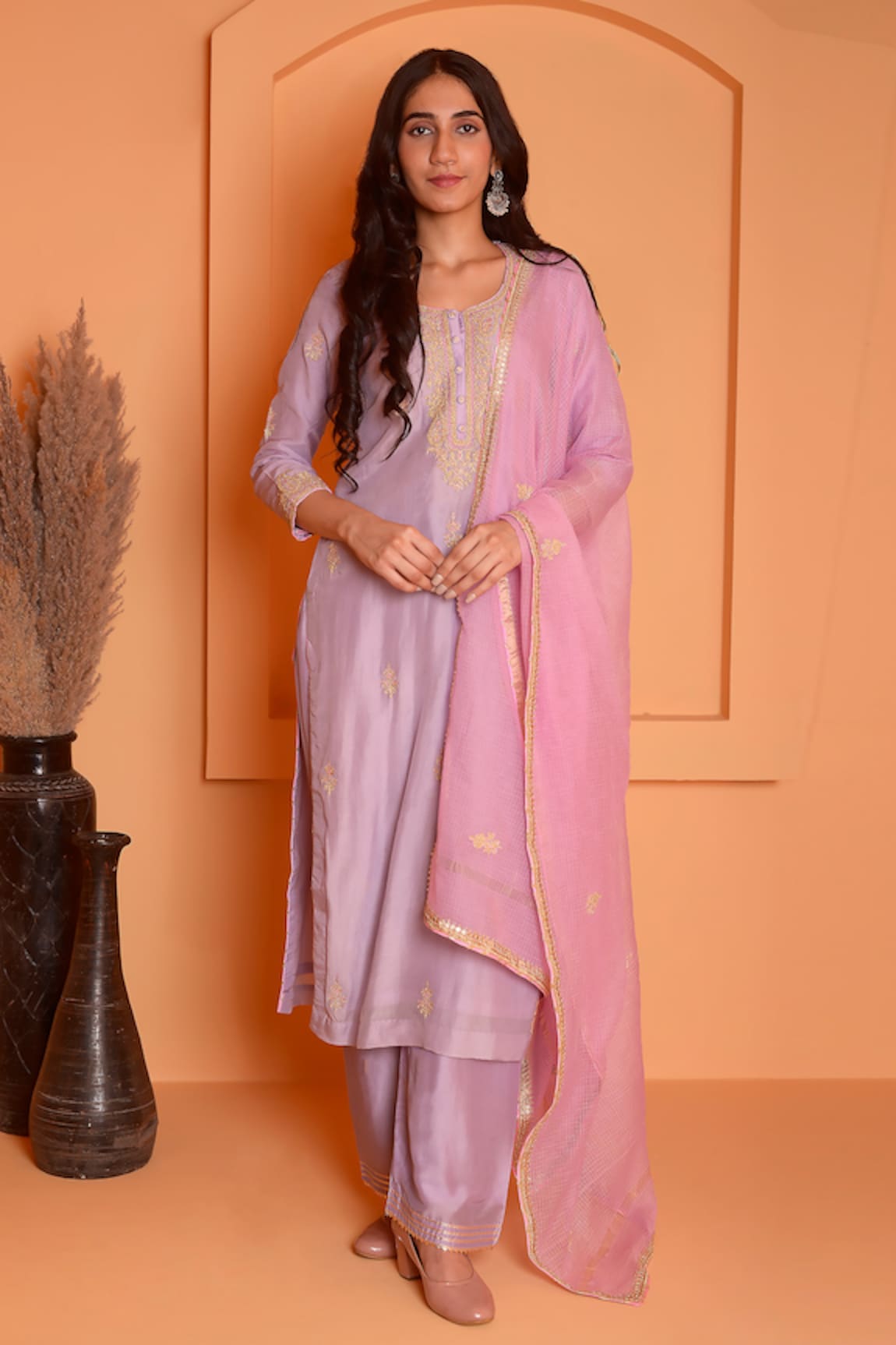 Abbaran Floral Bud Dori Kurta Palazzo Set