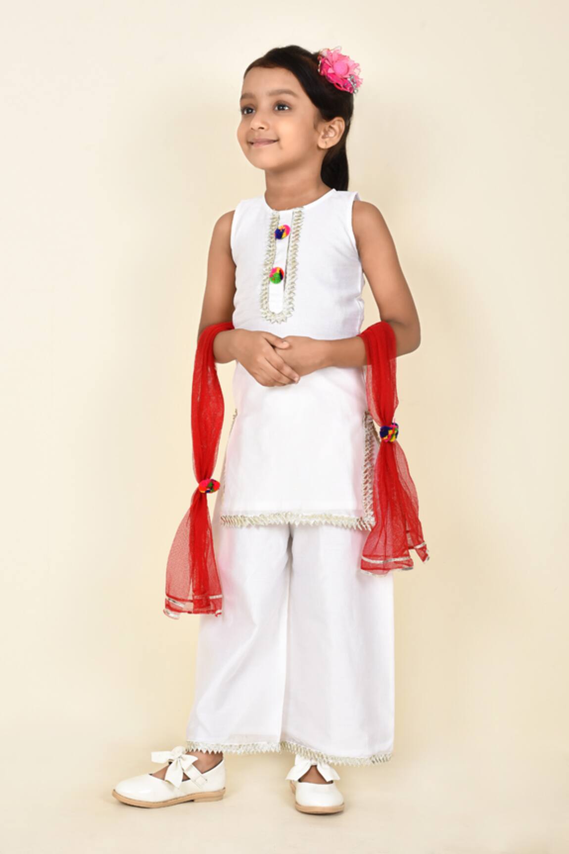 Pankhuri By Priyanka Chanderi Kurta Palazzo Set 