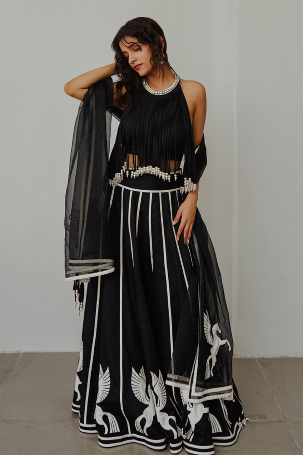 Wabi Sabi By Anshum-Ritesh The Unicorn Story Applique Embroidered Lehenga Set