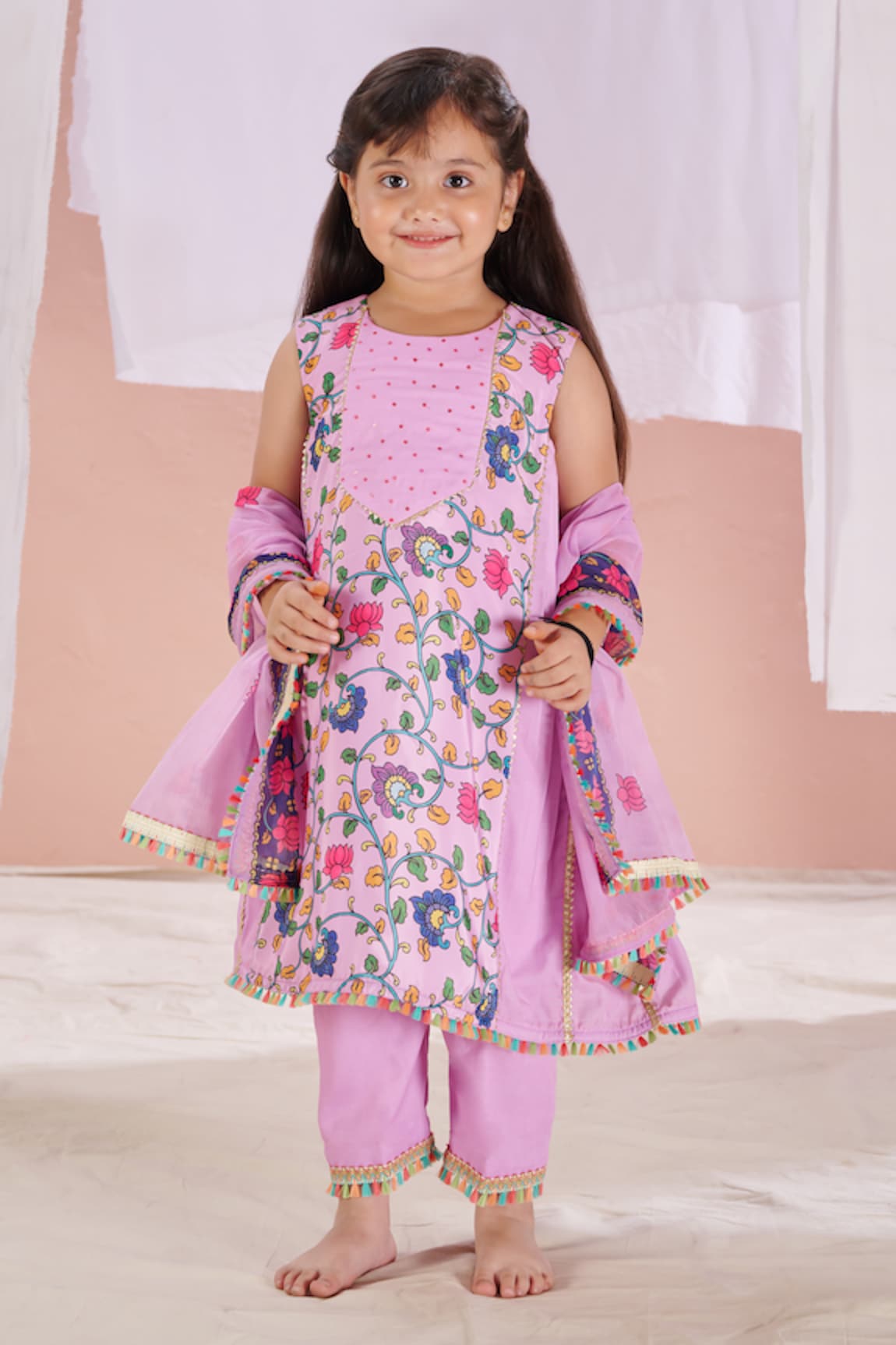 Vivedkids Kalamkari Anarkali Pant Set