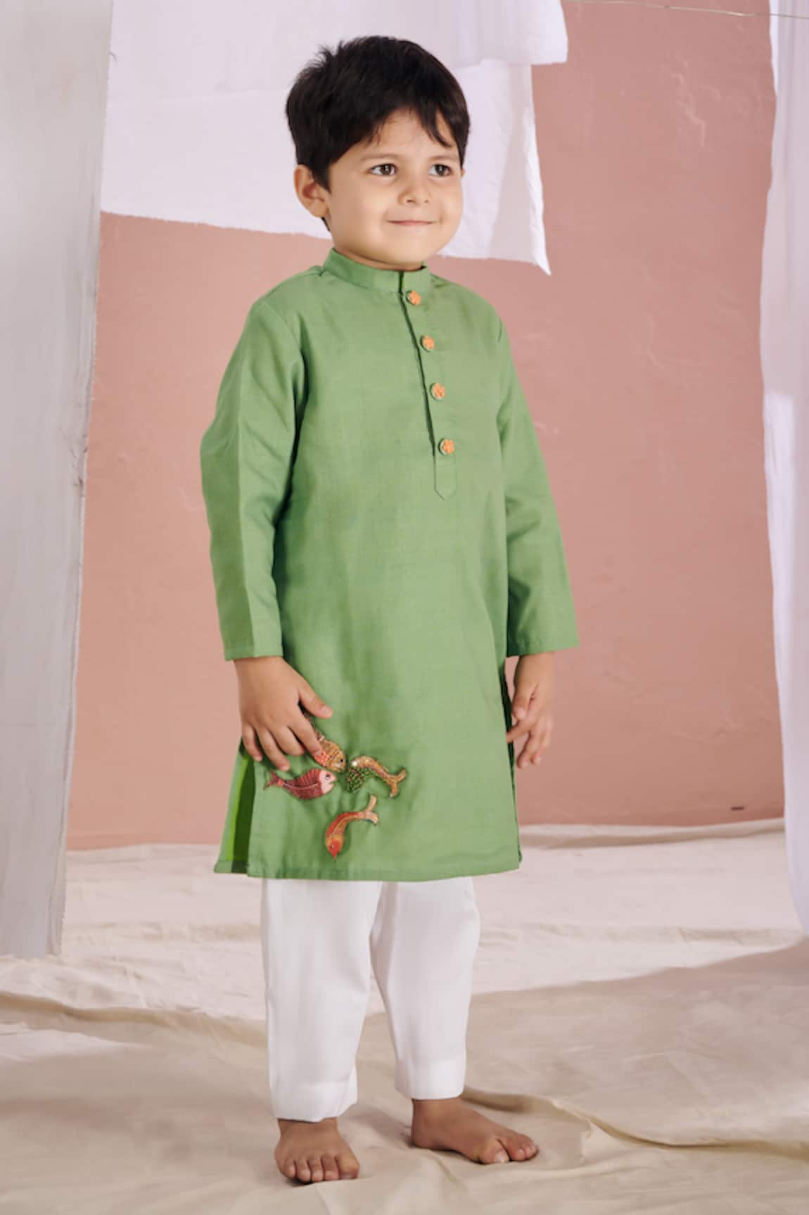 Vivedkids Embroidered Kurta & Pant Set