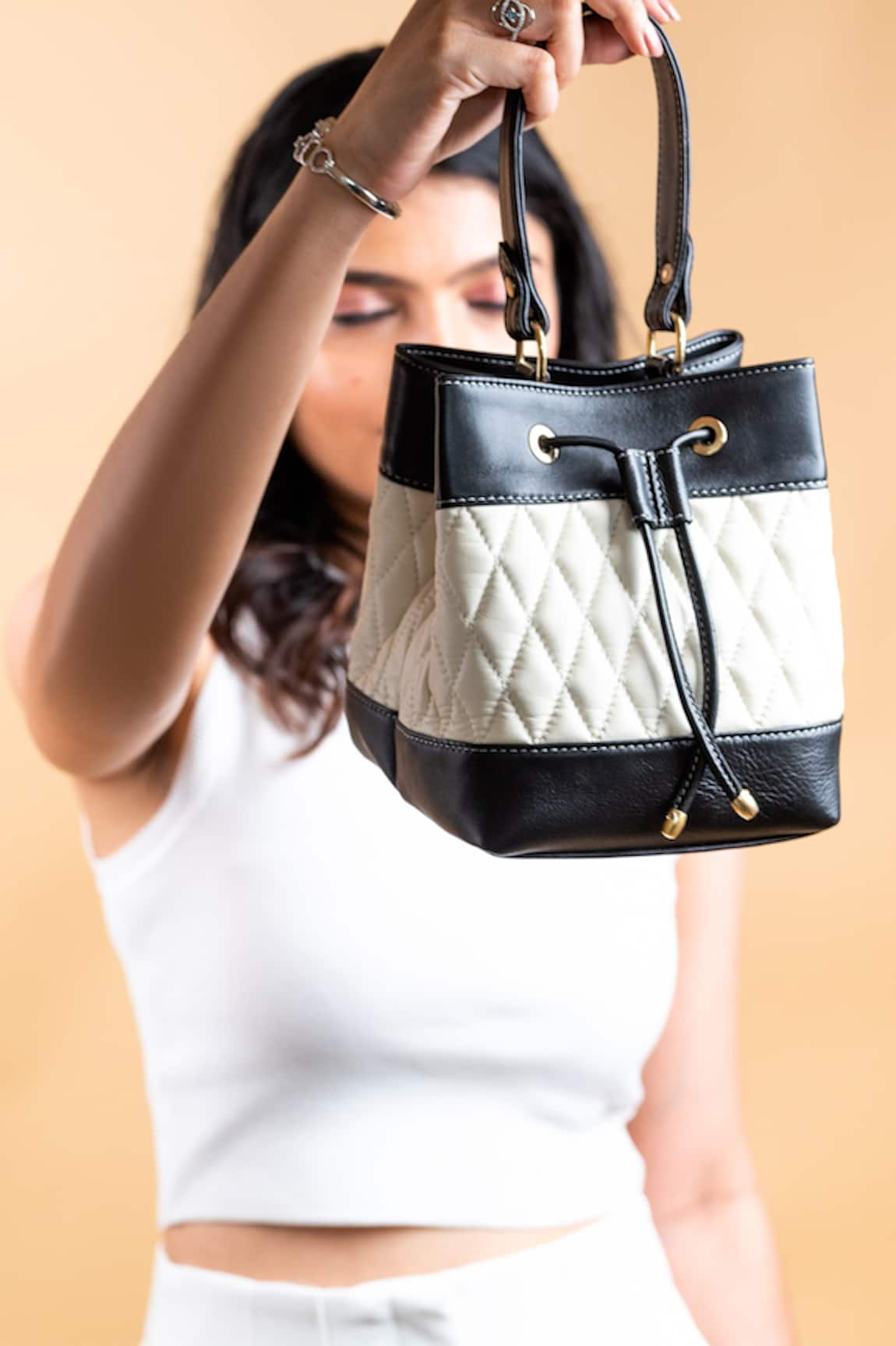 SG Collection by Sonia Gulrajani Editors Pick Quilted Bucket Bag