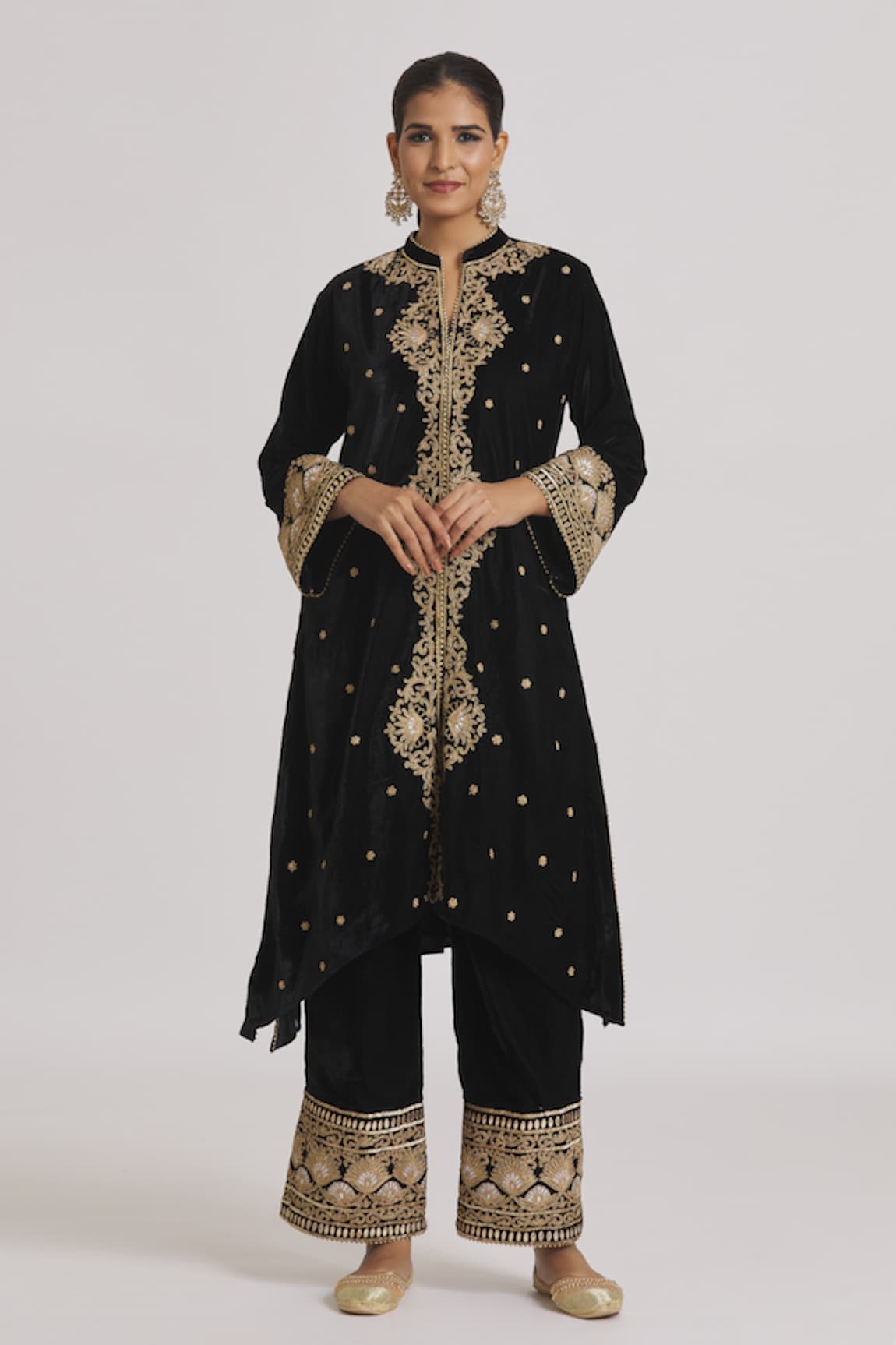 Rahul Singh Embroidered Velvet Kurta & Pyjama Set