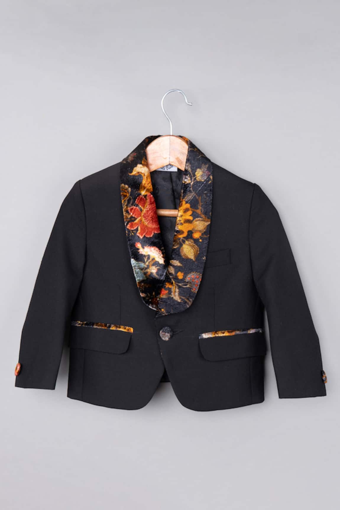 LITTLE BRATS Placed Floral Print Coat 